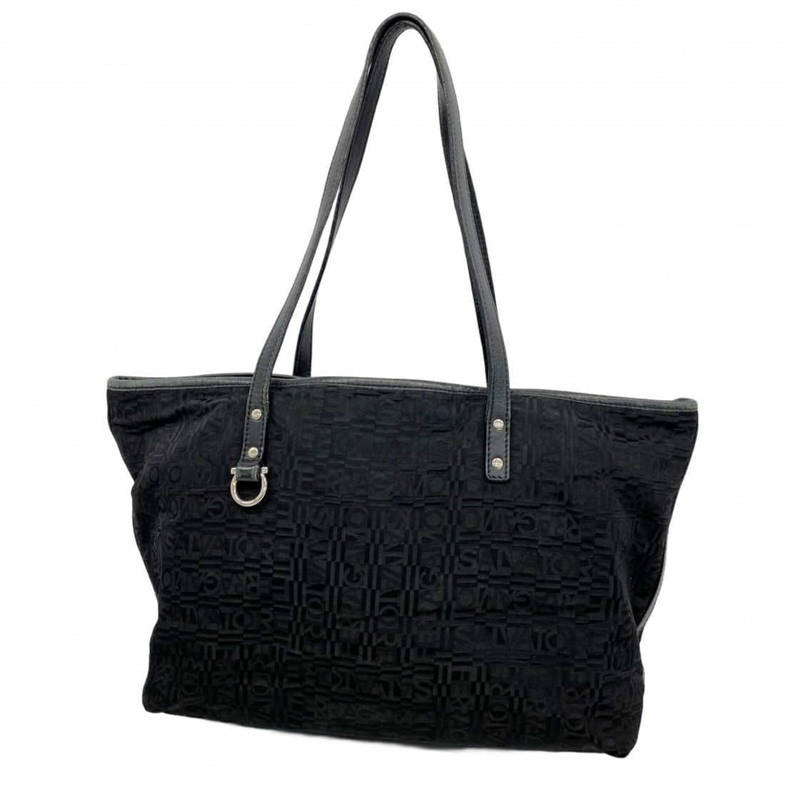 Salvatore Ferragamo Gancini Nylon Tote Bag, Black, Women's, P2587157: --- Catalog ---Category: SizeSize (HxWxD): 24cm x 31.5cm x 11cm / 9.44'' x 12.4'' x 4.33''Category: DesignType: Tote bagColor: BlackGender: WomenMaterial: Nylon Hardware Color: SilverCategory: General