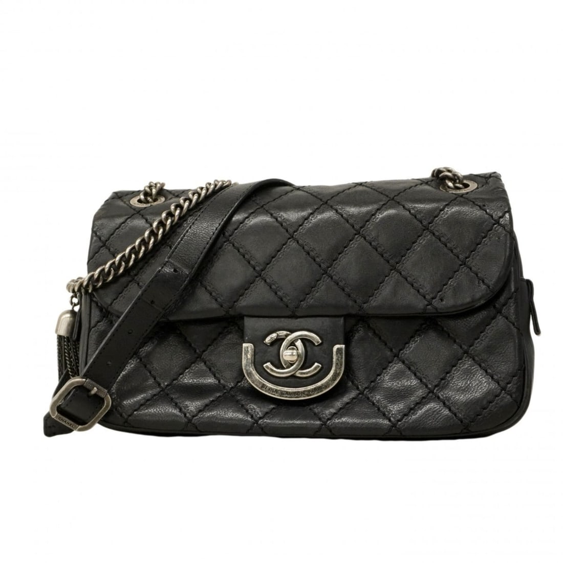 Chanel Wild Stitch Chain Shoulder Bag, Lambskin, Black, Women's, P2581032: --- Catalog ---Category: SizeSize (HxWxD): 17cm x 26cm x 6.5cm / 6.69'' x 10.23'' x 2.55''Category: DesignType: Shoulder bagColor: BlackGender: WomenMaterial: Leather Hardware Color: SilverLeather/Fur