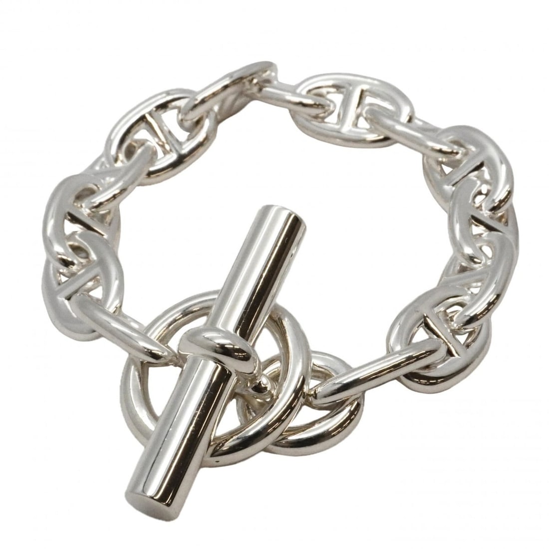 Hermes Chaine d'Ancre MM Bracelet, 14 links, Sterling Silver 925, Women's.: --- Catalog ---Category: SizeLength: 15cm / 5.9''Category: DesignType: Charm braceletGender: WomenMaterial: Silver 925Category: GeneralBrand: Hermes--- Item List ---Section: ConditionRanking: Rank AB