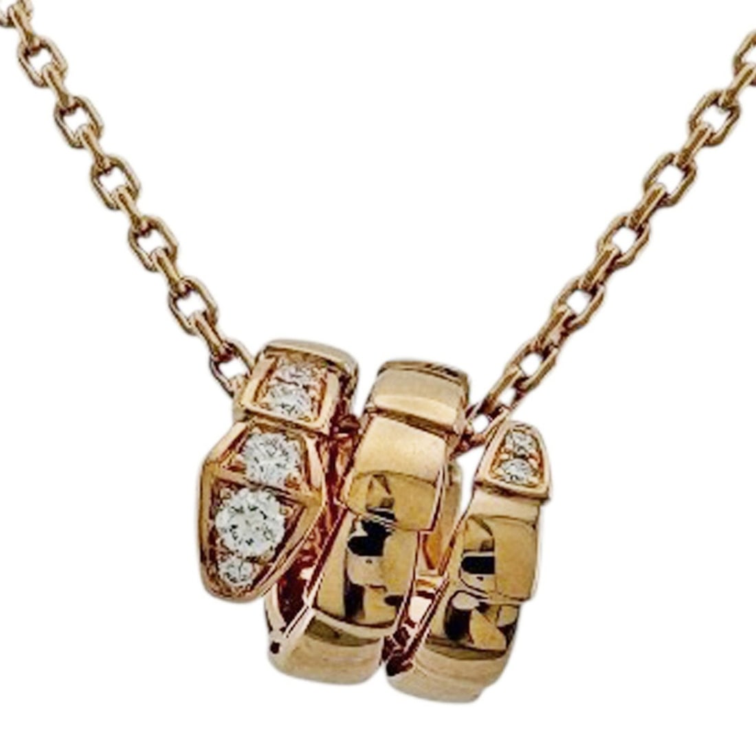 Bulgari Serpenti Viper Necklace, 18k Gold, Diamond, Women's, BVLGARI, Pre-owned: --- Catalog ---Category: SizeNeck Circumference: 44.5 cm / 17.51''Category: DesignColor: PinkGender: WomenHandmade: YesMaterial: Pink gold (18K)Necklace Type: NecklaceCategory: GeneralBrand: Bvlgari--