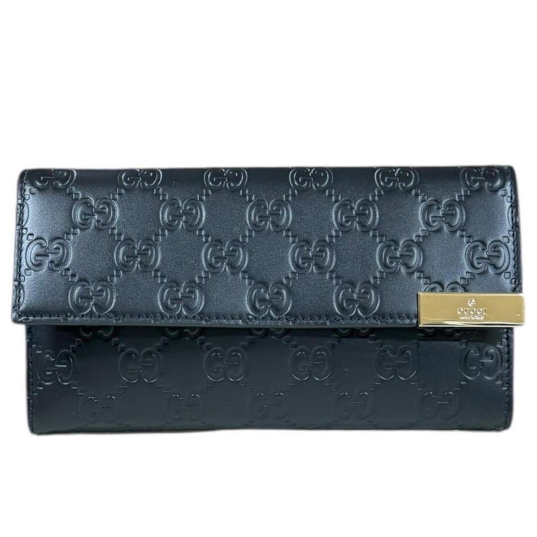 Gucci Guccissima Long Wallet, Leather 291099, Women's, Pre-owned.: --- Catalog ---Category: SizeSize (HxWxD): 10cm x 19cm x 2.5cm / 3.93'' x 7.48'' x 0.98''Category: DesignType: Coin purse/coin caseColor: BlackGender: WomenMaterial: Leather Category: GeneralMPN: 2910