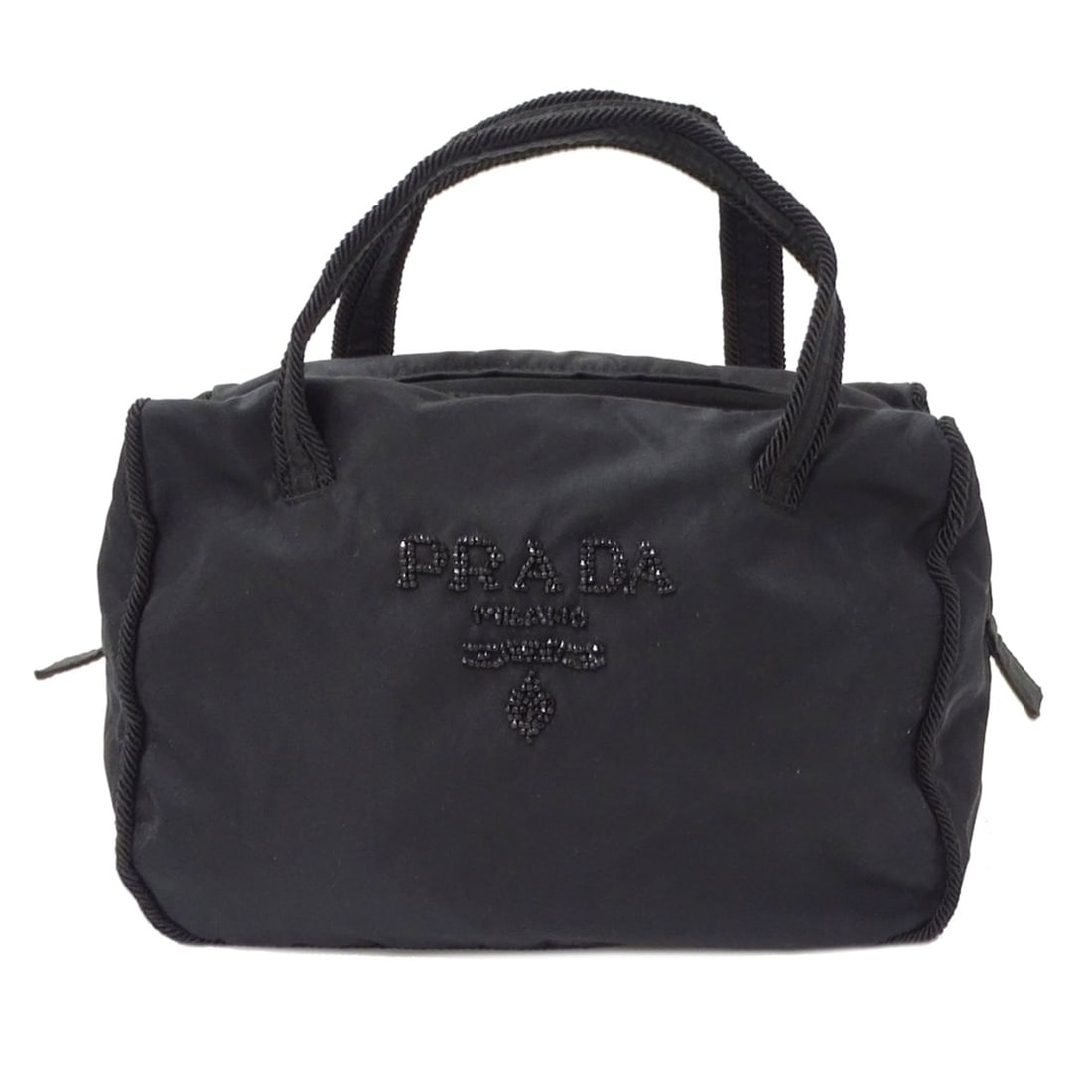 Prada PRADA handbag for women, brand name handbag, Tessuto nylon, beads, black, B3764, perfect going: --- Catalog ---Category: SizeSize (HxWxD): 16cm x 21cm x 11cm / 6.29'' x 8.26'' x 4.33''Category: DesignType: HandbagColor: BlackGender: WomenMaterial: Nylon , Beads Category: GeneralBrand: PradaCount