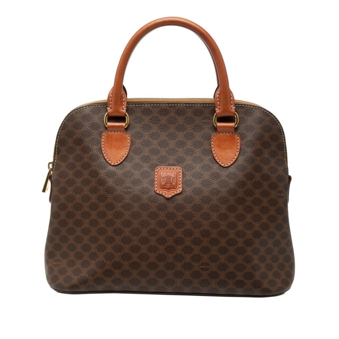 Celine Macadam Handbag, Brown Leather, Women's CELINE: --- Catalog ---Category: SizeSize (HxWxD): 21.5cm x 28cm x 12.5cm / 8.46'' x 11.02'' x 4.92''Category: DesignType: HandbagColor: BrownGender: WomenMaterial: Leather , PVC Category: GeneralBrand: Celin