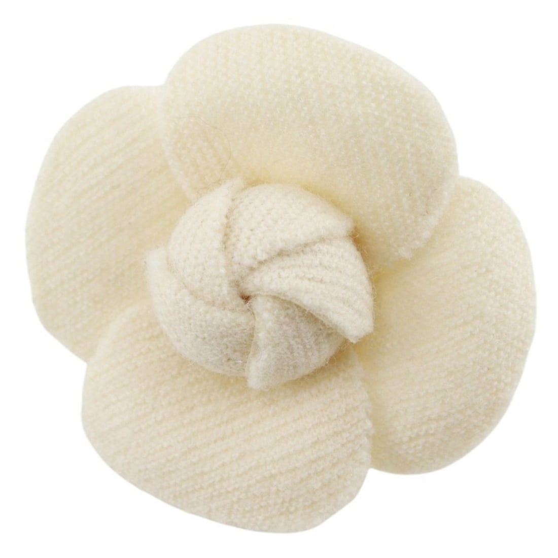 Chanel CHANEL Corsage Brooch Camellia Cotton White Approx. 6g Women's (1 of 19)