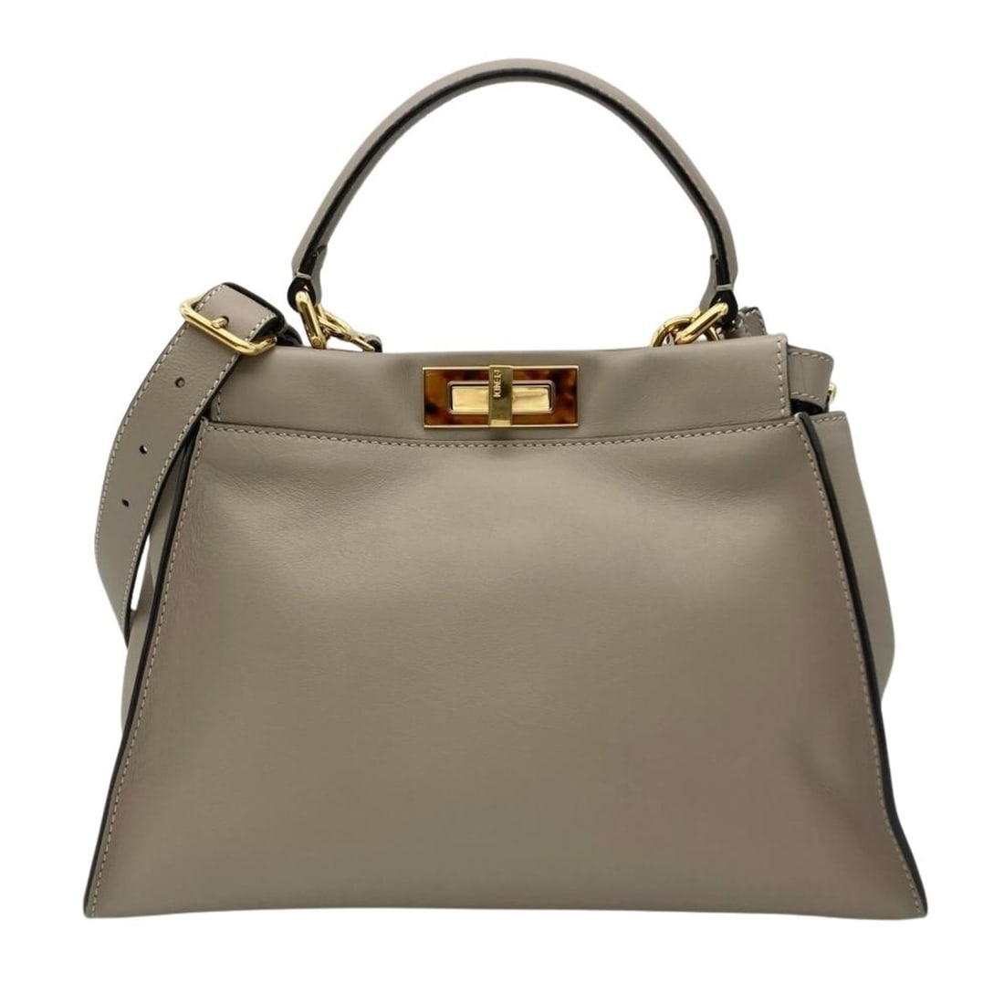 Fendi Peekaboo handbag, leather, 8BN290, greige tortoiseshell pattern, women's.: --- Catalog ---Category: SizeSize (HxWxD): 23cm x 34cm x 13cm / 9.05'' x 13.38'' x 5.11''Category: DesignType: HandbagColor: GrayishGender: WomenMaterial: Leather Category: GeneralMPN: 8BN290Brand: Fe