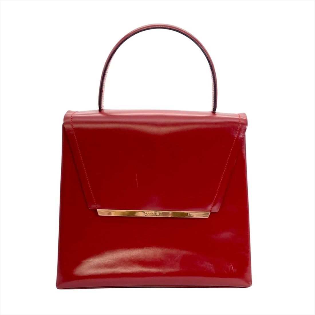 Loewe LOEWE 2-way handbag, leather, red, gold hardware, with shoulder strap, vintage style, women's (1 of 13)