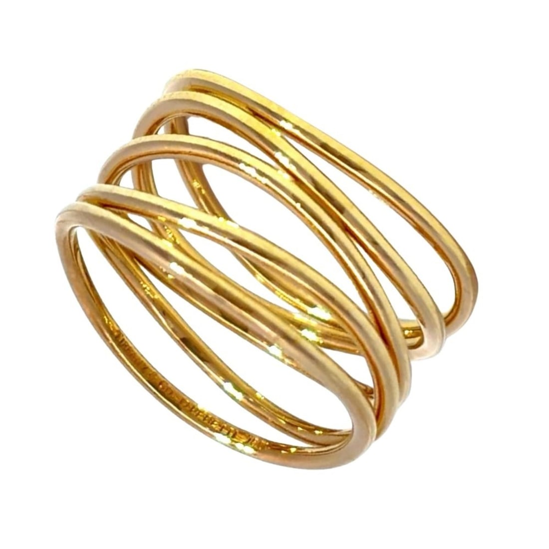 Tiffany & Co. Wave Ring 5 Rows Ring, Approx. 18K Yellow Gold, 4.8g, Women's: --- Catalog ---Category: SizeJP Size: 10.5US Size: 5Category: DesignColor: YellowGender: WomenMaterial: Yellow gold (18K)Category: GeneralBrand: Tiffany--- Item List ---Section: ConditionRanking: Rank