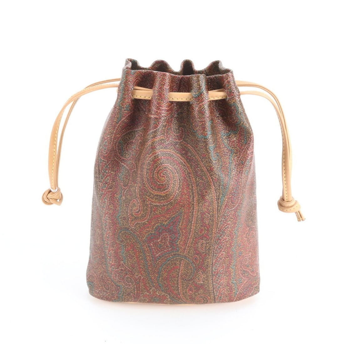 Etro Paisley Pattern Drawstring Handbag Tote Bag Brown Women's: --- Catalog ---Category: SizeSize (HxWxD): 21cm x 15cm x 5cm / 8.26'' x 5.9'' x 1.96''Category: DesignType: Handbag, Tote bagColor: BrownGender: WomenCategory: GeneralBrand: EtroCountry of Origin: Ita