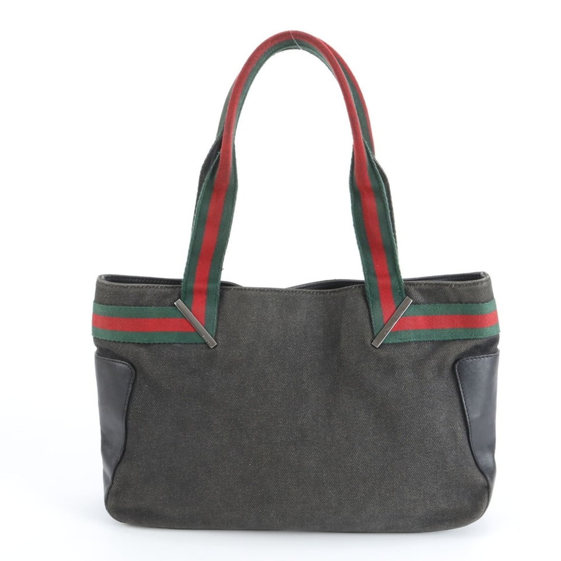 Gucci Sherry Line 73983 Leather Canvas Tote Bag Shoulder Handbag for Women: --- Catalog ---Category: SizeSize (HxWxD): 21cm x 33cm x 7cm / 8.26'' x 12.99'' x 2.75''Strap Length: 47cm / 18.5''Category: DesignType: Handbag, Tote bagColor: BlackGender: WomenMaterial: Leather , C