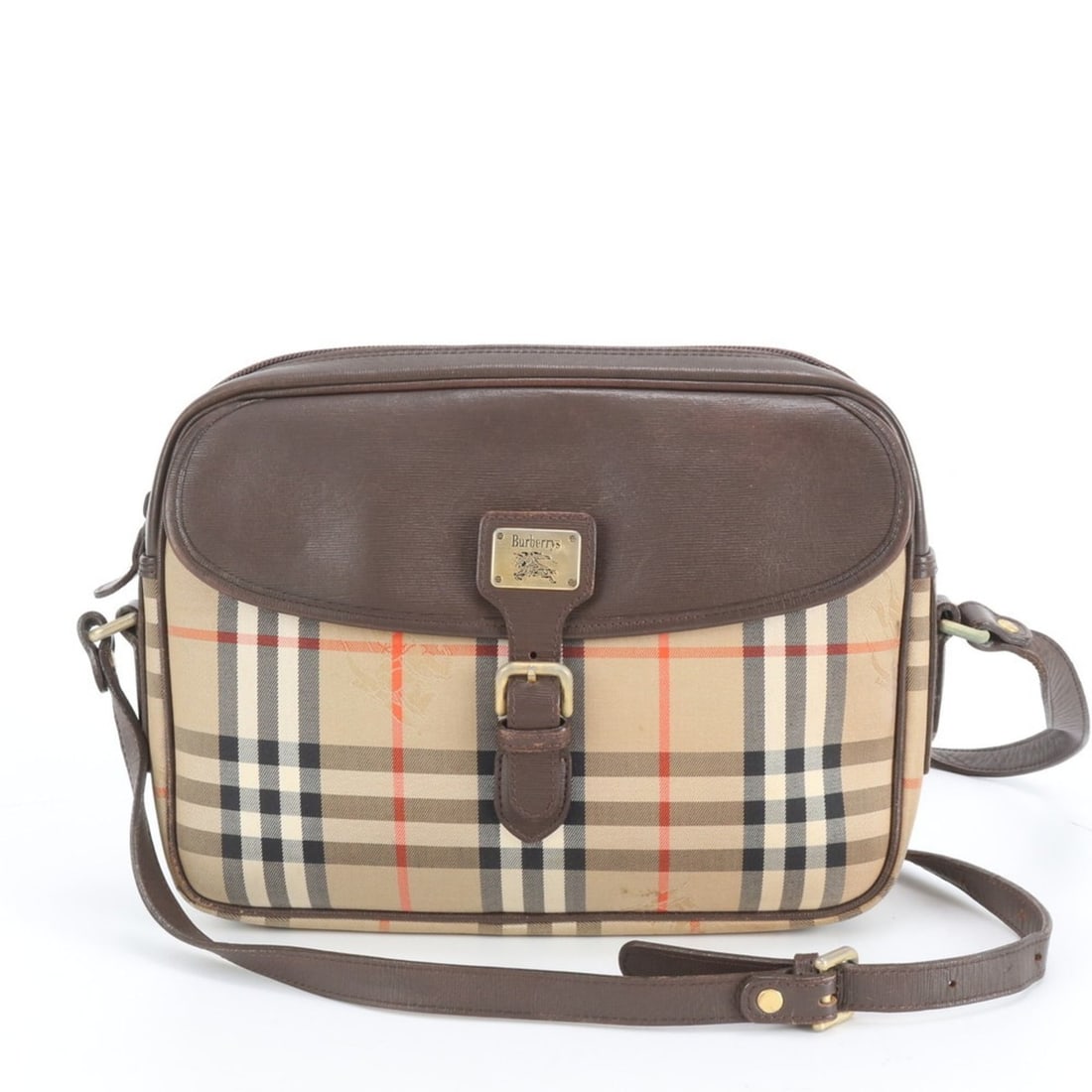 Burberry Nova Check Leather Shoulder Bag Crossbody Brown Women's: --- Catalog ---Category: SizeSize (HxWxD): 20cm x 27cm x 6cm / 7.87'' x 10.62'' x 2.36''Strap Length: 122cm / 48.03''Category: DesignType: Shoulder bagColor: BrownGender: WomenMaterial: Leather , Canv