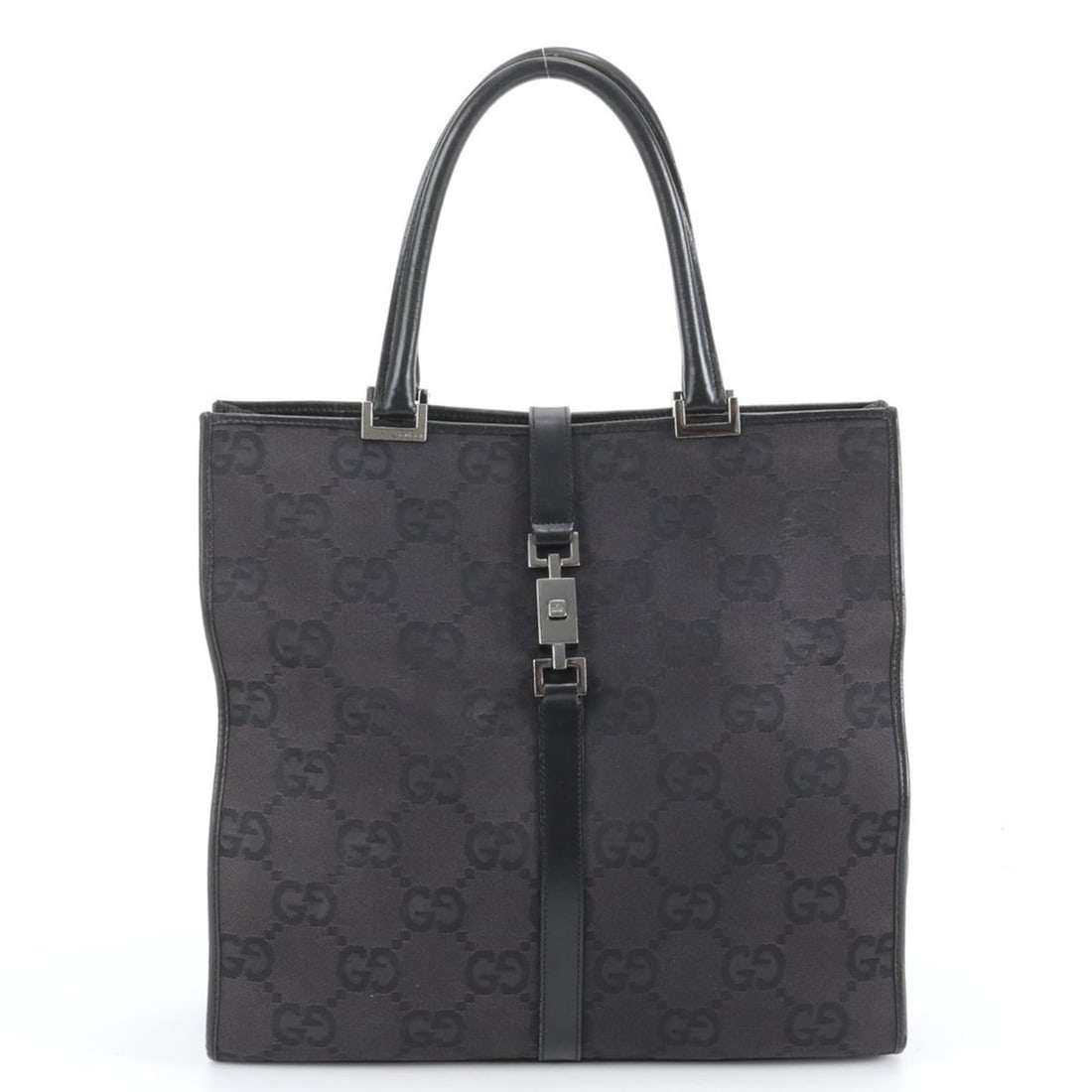Gucci Jackie GG Canvas 002 1064 Leather Tote Bag Shoulder Handbag Black Women's: --- Catalog ---Category: SizeSize (HxWxD): 32cm x 33cm x 9cm / 12.59'' x 12.99'' x 3.54''Handle Length: 40cm / 15.74''Category: DesignType: Handbag, Tote bagColor: BlackGender: WomenMaterial: GG canva