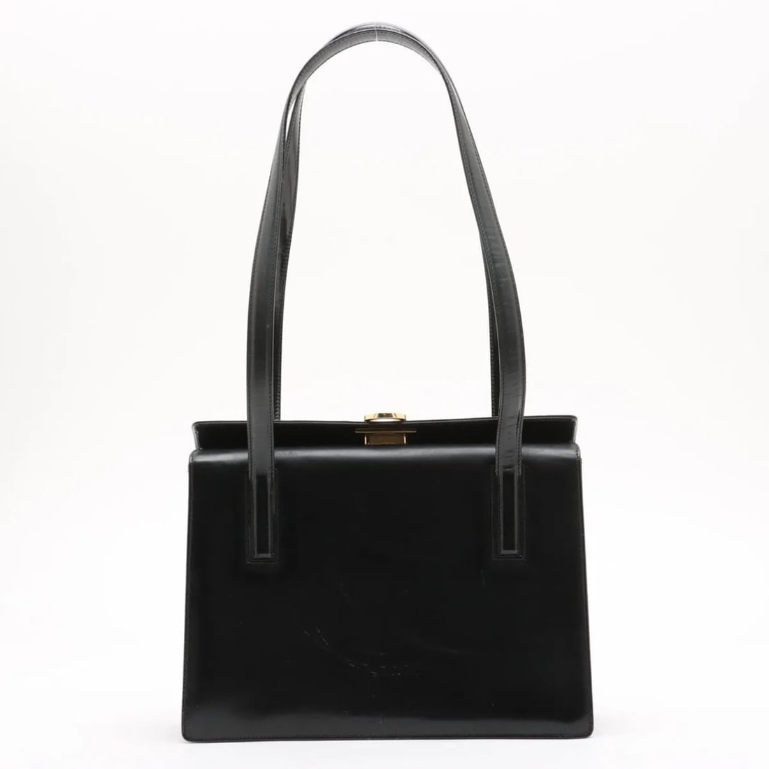 Salvatore Ferragamo Gancini Leather Shoulder Bag Tote Black Women's: --- Catalog ---Category: SizeSize (HxWxD): 21cm x 27cm x 7cm / 8.26'' x 10.62'' x 2.75''Category: DesignType: Shoulder bag, Tote bagColor: BlackGender: WomenMaterial: Leather Category: GeneralLine: Ga