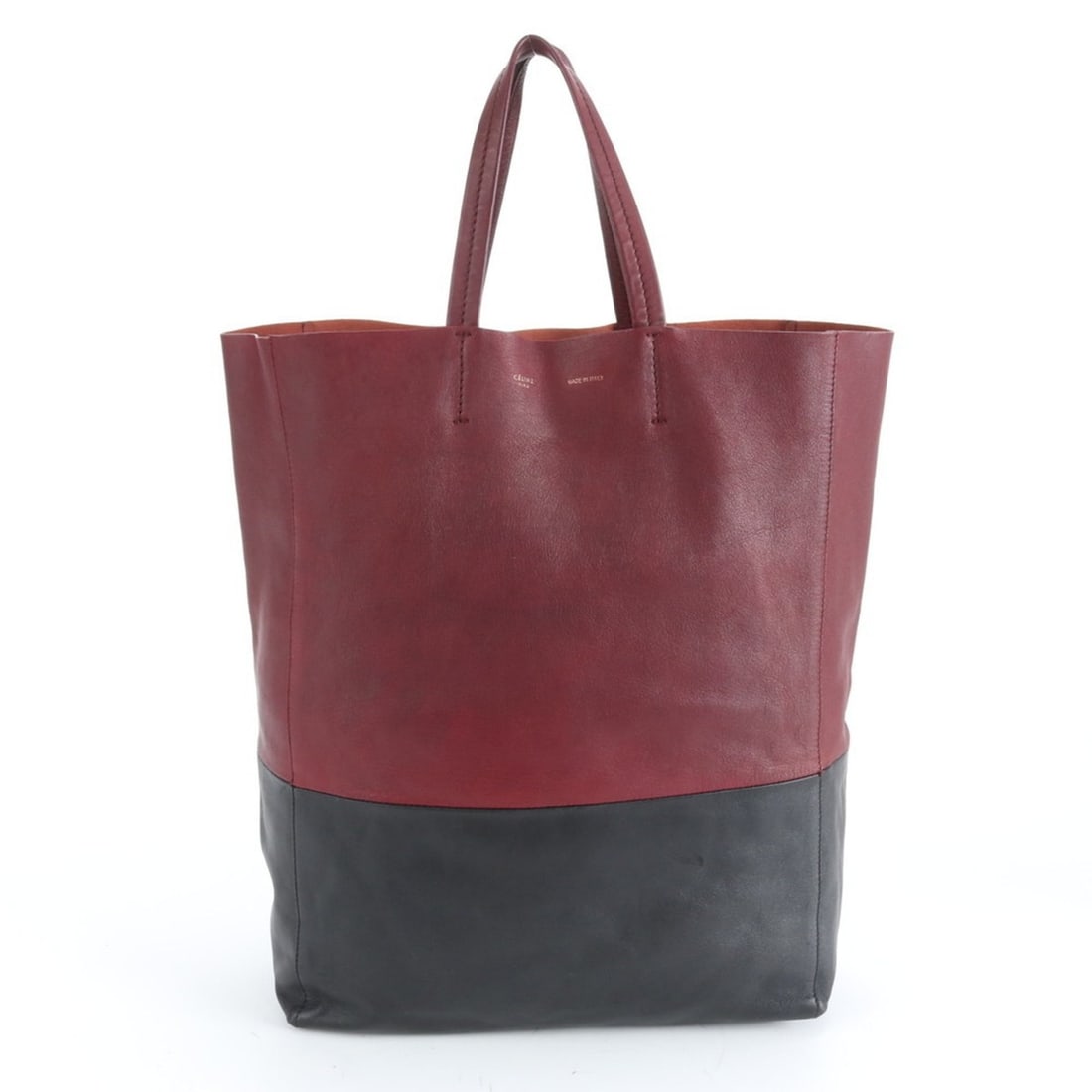 Celine Horizontal Cabas Leather Tote Bag Shoulder Handbag for Women: --- Catalog ---Category: SizeSize (HxWxD): 40cm x 31cm x 12cm / 15.74'' x 12.2'' x 4.72''Category: DesignType: Handbag, Shoulder bag, Tote bagColor: Black, Red brownGender: WomenMaterial: Leather Cate