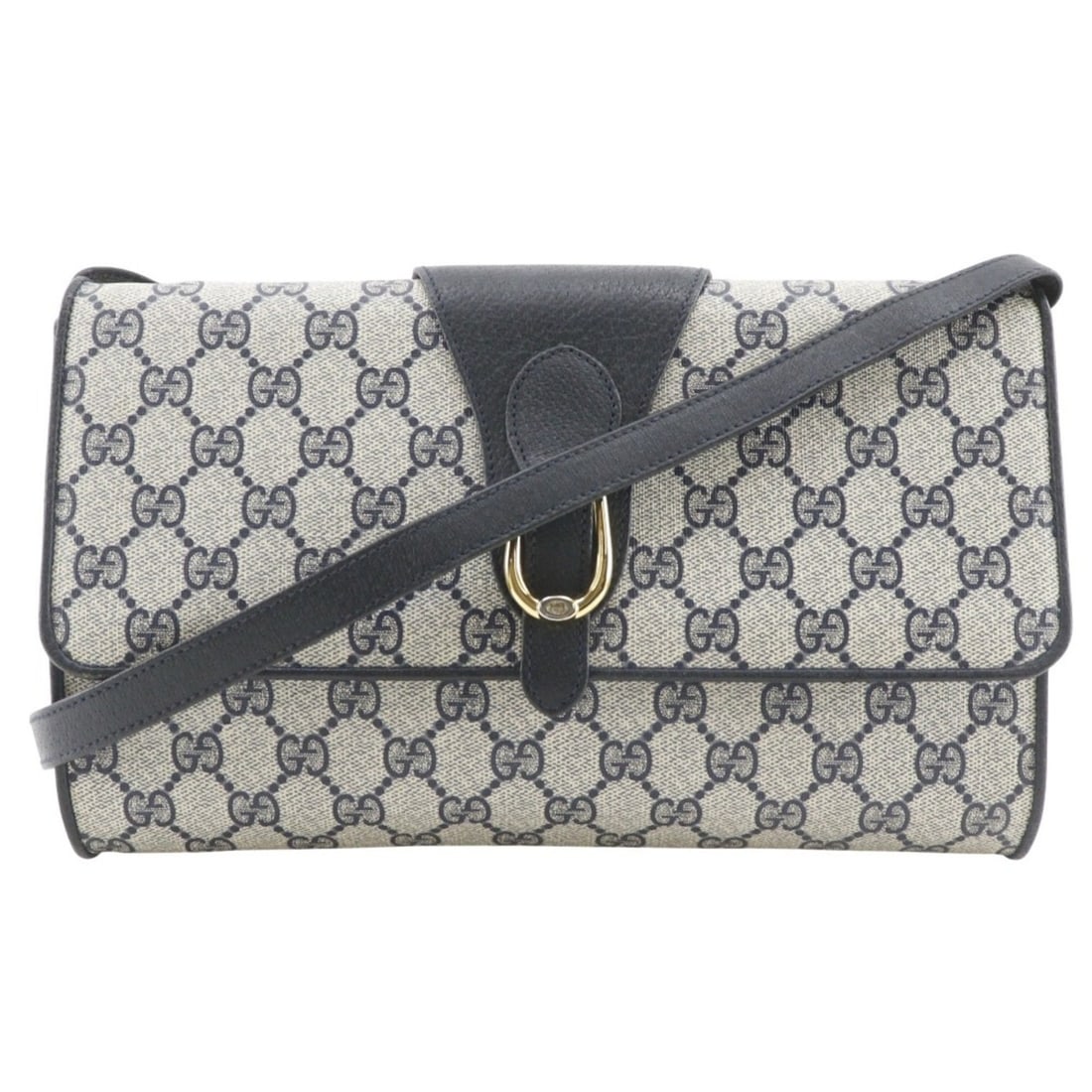 Gucci Old Shoulder Bag 2-Way Clutch 904.02.050 GG Plus Gray/Navy 2-way A5 Magnetic Closure Women's (1 of 20)