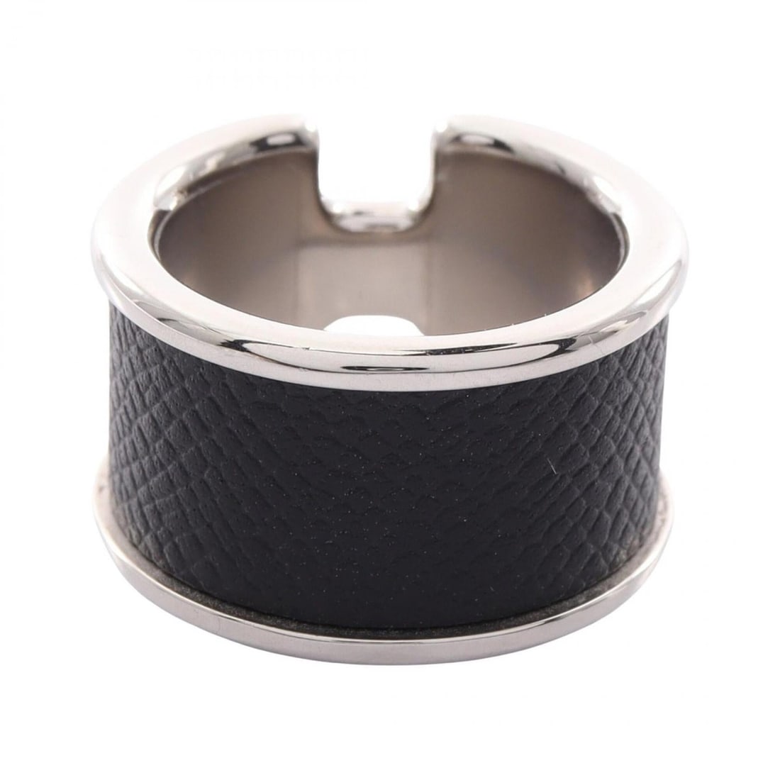 Hermes Olympe GM Ring - Gold Plated Leather Women's Silver/Black: --- Catalog ---Category: SizeJP Size: 13US Size: 6.5Category: DesignType: Band ringColor: Black, SilverGender: WomenMaterial: Gold plating, LeatherCategory: GeneralBrand: Hermes--- Item List ---Sectio