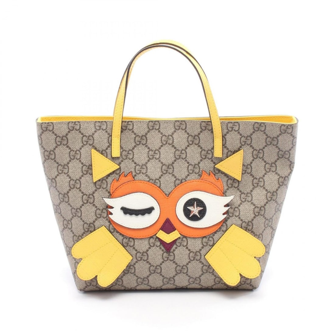 Gucci Children's GG Supreme Handbag, Coated Canvas Leather, Women's, Beige/Yellow/Multicolor, 477488: --- Catalog ---Category: SizeSize (HxWxD): 20cm x 21cm x 10cm / 7.87'' x 8.26'' x 3.93''Category: DesignType: HandbagColor: Beige, Multi-color, YellowGender: WomenMaterial: PVC , Leather Category: Gen