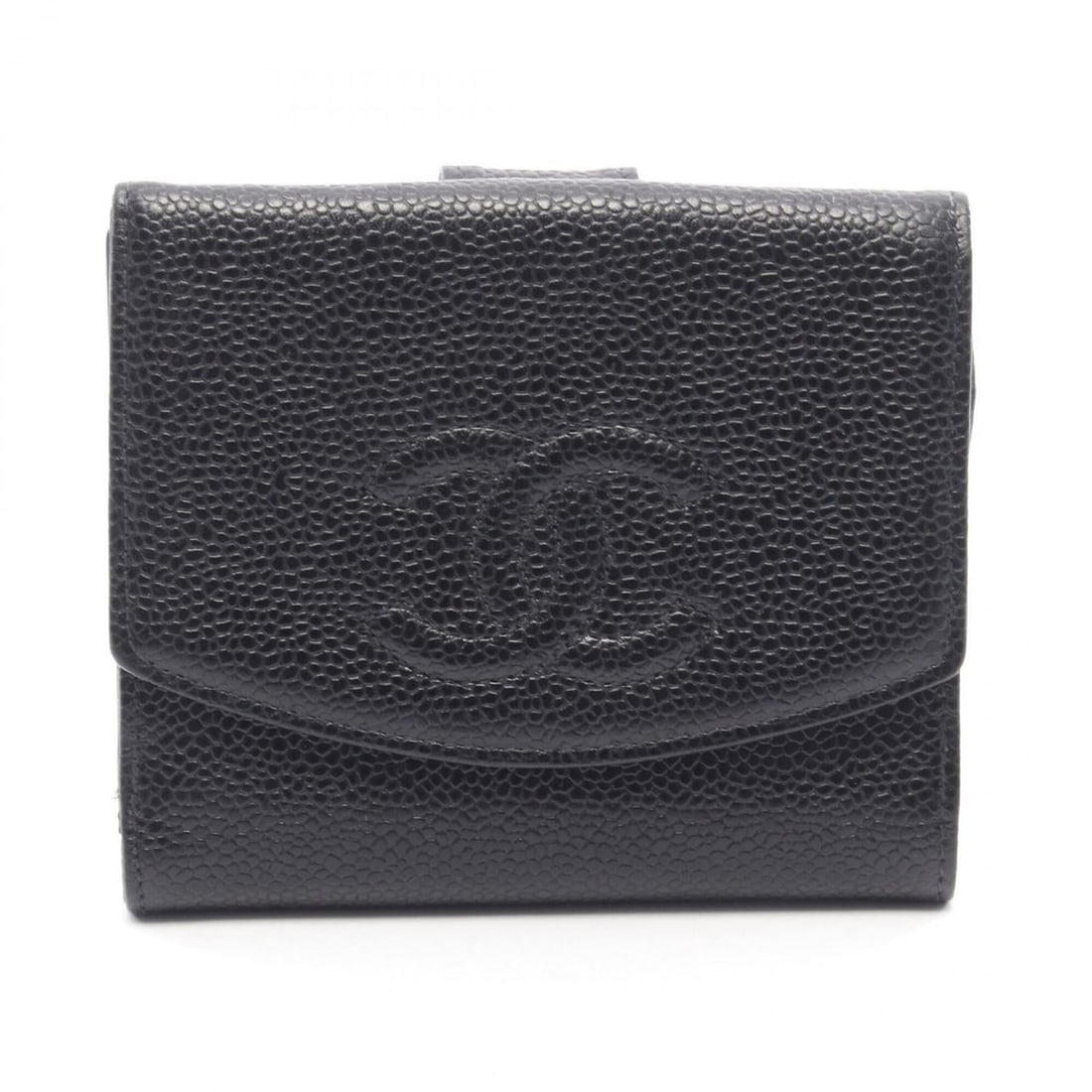 Chanel Coco Mark Double Snap Wallet, Caviar Leather (Grained Calfskin), Women's, Black: --- Catalog ---Category: SizeSize (HxWxD): 10cm x 11.5cm x 2cm / 3.93'' x 4.52'' x 0.78''Category: DesignType: Wallet (bi-fold)Color: BlackGender: WomenMaterial: Grained Calfskin Category: GeneralBran
