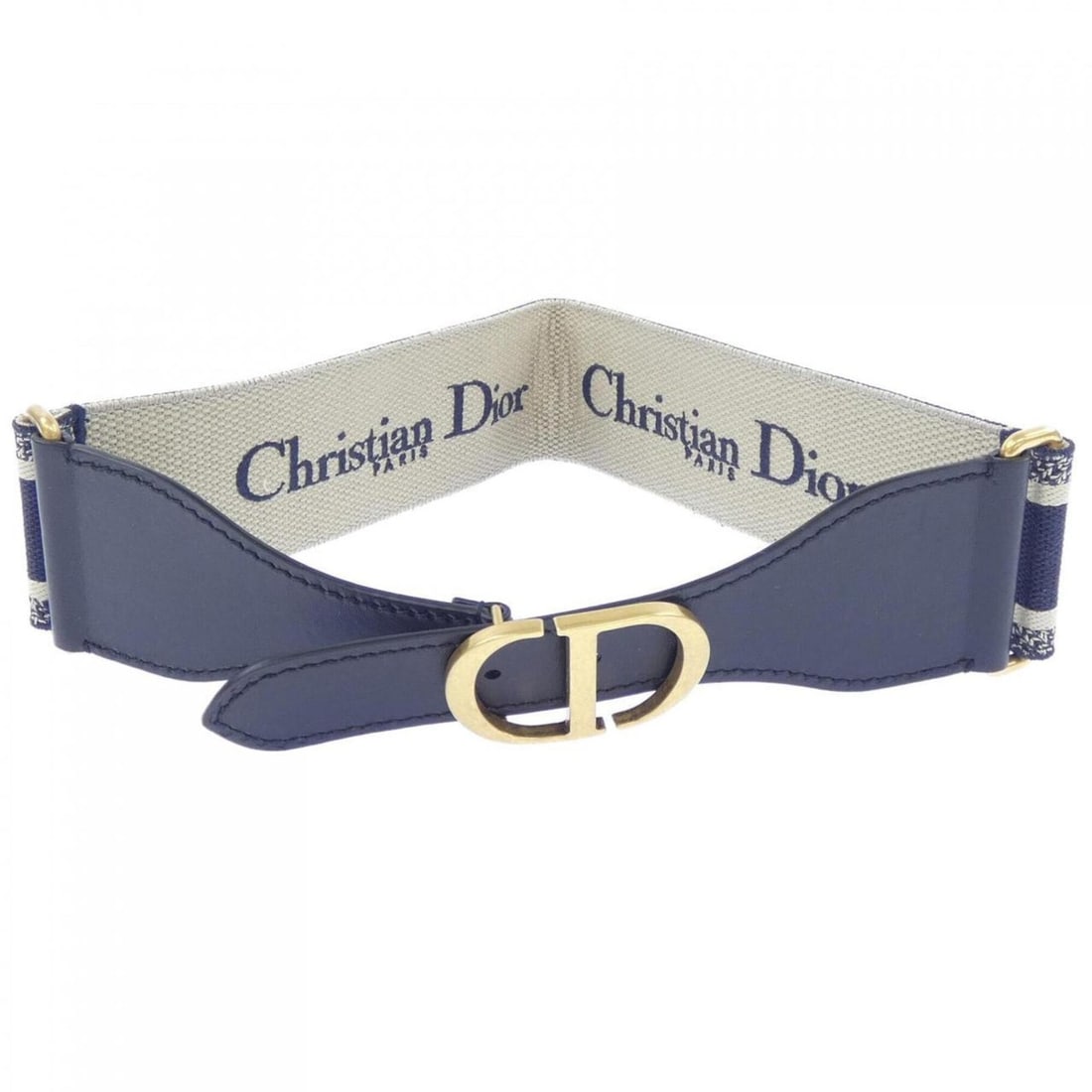 Christian Dior embroidered belt: --- Catalog ---Category: SizeWidth: 6.5cm / 2.55''Length: 71cm - 76cm / 27.95'' - 29.92''Category: DesignType: Standard beltColor: Beige, NavyGender: WomenCategory: GeneralBrand: Christian Dior--- Ite