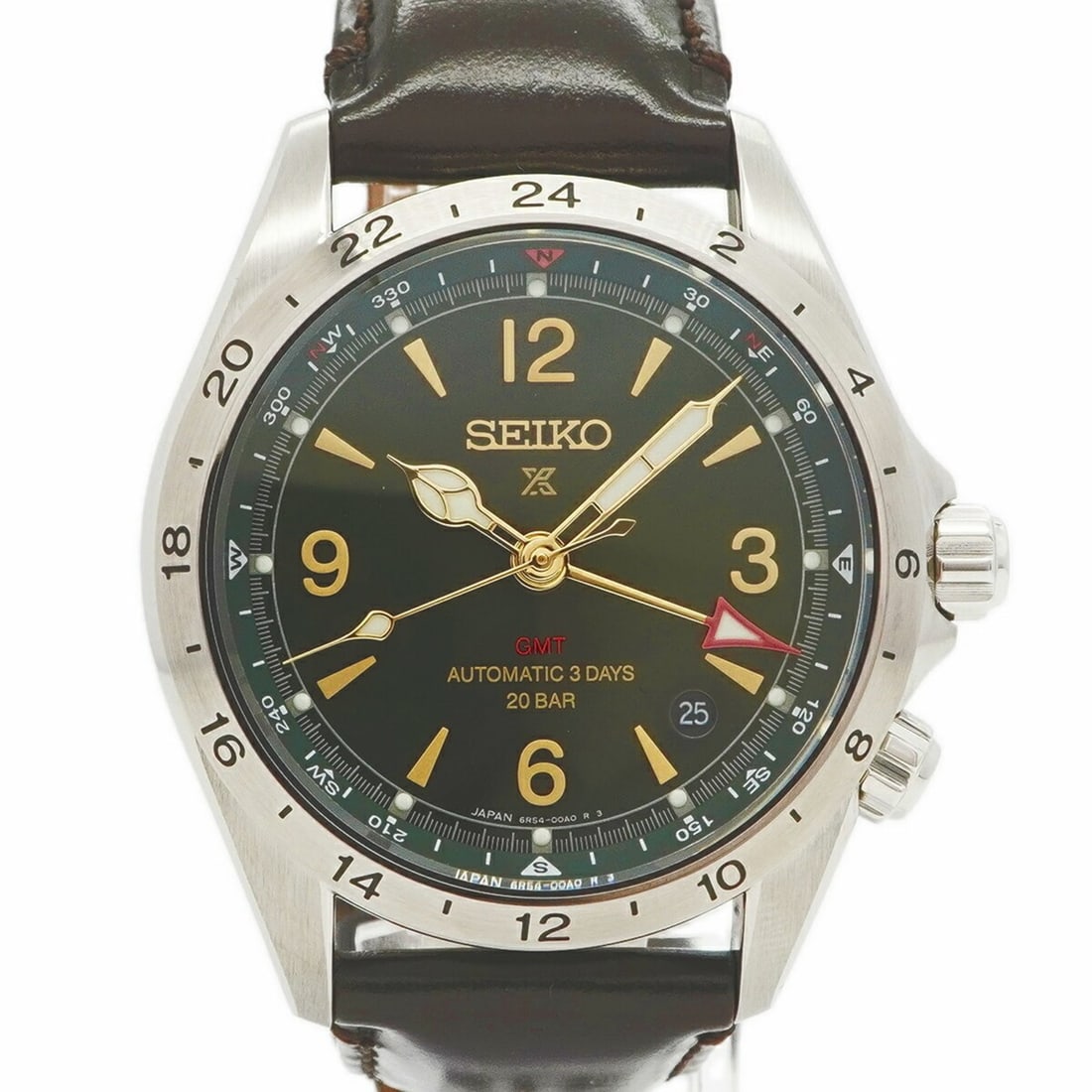 Seiko Prospex Alpinist Series SBEJ005 6R54-00D0 Green Dial Men's Watch: --- Catalog ---Category: SizeWrist Size: 18.5cm / 7.28''Case Diameter: 39.5mm / 1.56''Category: DesignType: WristwatchGender: MenColor (Dial): GreenMaterial (Band): LeatherCategory: GeneralMPN: SBEJ00