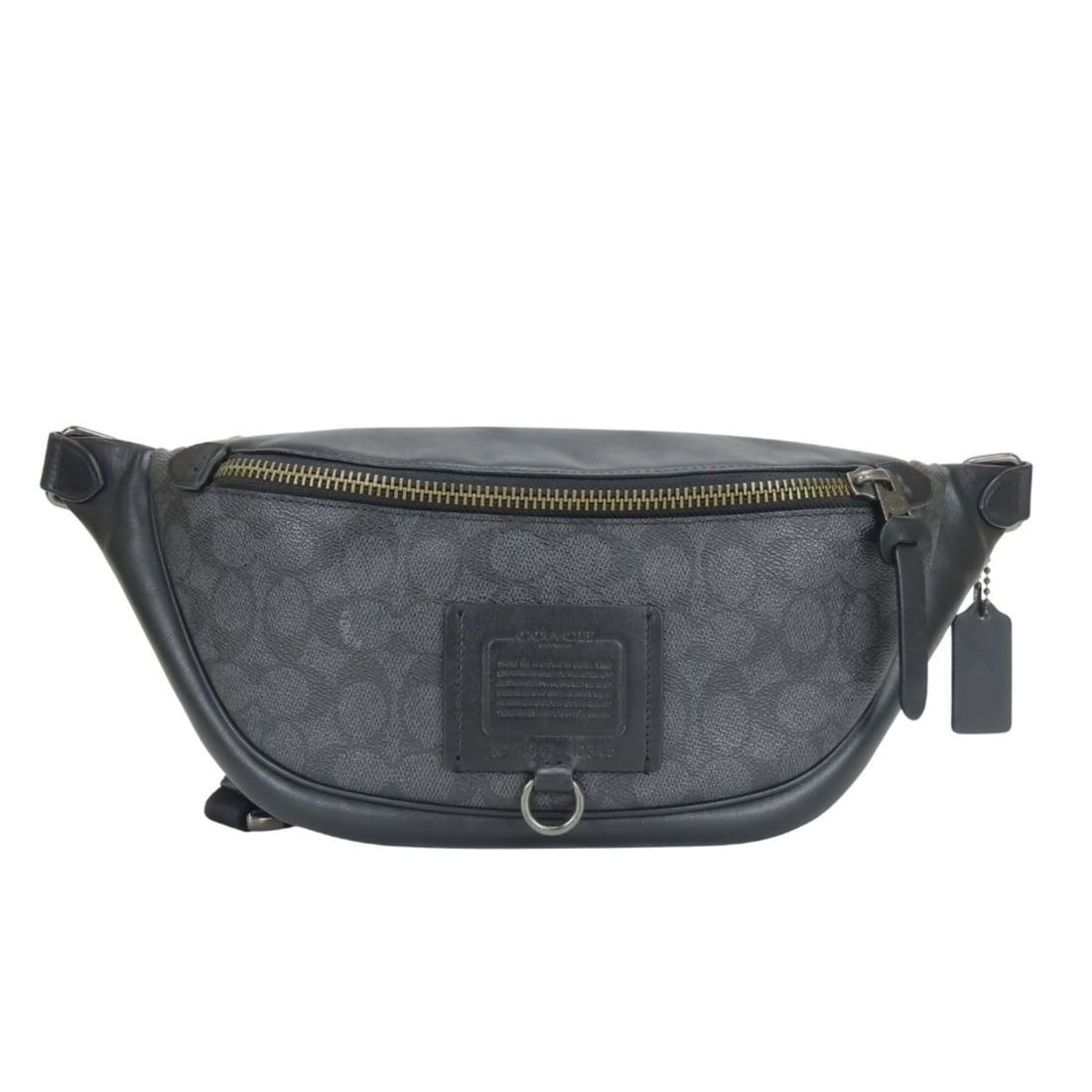 Coach Signature Body Bag 40345 Leather Black Gray Waist Pouch for Men COACH: --- Catalog ---Category: SizeWeight: 500g / 1.1lb.Size (HxWxD): 17cm x 41cm x 4cm / 6.69'' x 16.14'' x 1.57''Strap Length: 44cm - 96cm / 17.32'' - 37.79''Category: DesignType: Fanny pack, Sling bagCol