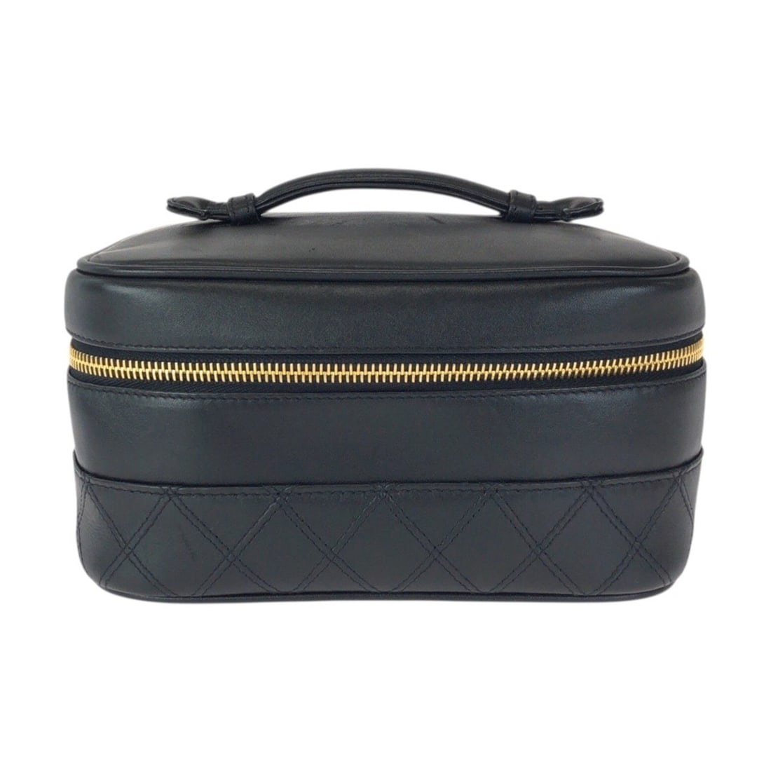 CHANEL Vintage Bicolore Coco Mark Black Lambskin Handbag Vanity Bag Cosmetic Pouch for Women (1 of 13)