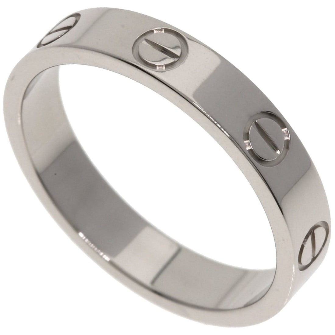 Cartier Mini Love Ring #52, 18K White Gold, Women's Ring, CARTIER: --- Catalog ---Category: SizeJP Size: 12US Size: 6.5Category: DesignType: Band ringGender: WomenMaterial: White gold (18K)Category: GeneralBrand: Cartier--- Item List ---Section: ConditionRanking: Ran
