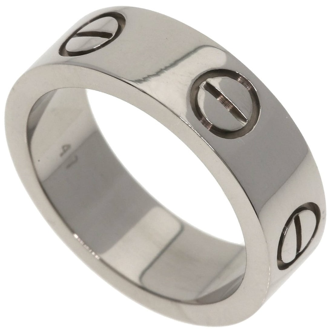 Cartier Love Ring #47, 18K White Gold, Women's Ring, CARTIER: --- Catalog ---Category: SizeJP Size: 7US Size: 4Category: DesignType: Band ringGender: WomenMaterial: White gold (18K)Category: GeneralLine: LoveBrand: Cartier--- Item List ---Section: