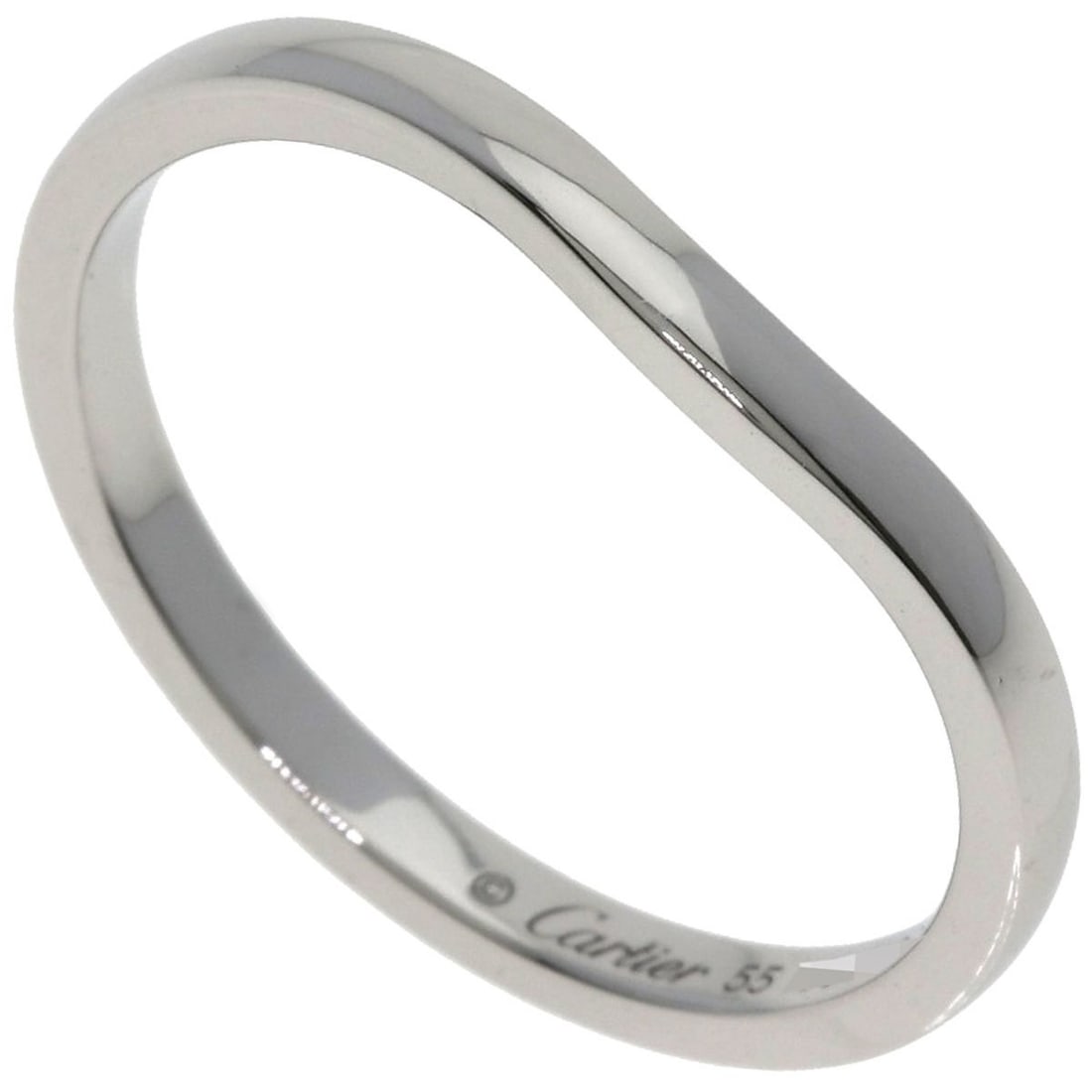 Cartier Ballerina Curve #55 Ring, Platinum PT950, Women's.: --- Catalog ---Category: SizeJP Size: 15US Size: 7.5Category: DesignType: Band ringGender: WomenMaterial: Platinum 950Category: GeneralBrand: Cartier--- Item List ---Section: ConditionRanking: Rank A