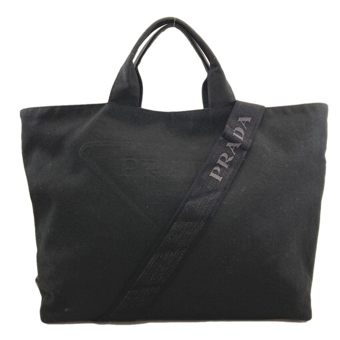 Prada Drill 2-Way Tote Bag, Canvas, Women's PRADA: --- Catalog ---Category: SizeSize (HxWxD): 35cm x 40cm x 15cm / 13.77'' x 15.74'' x 5.9''Category: DesignType: Tote bagColor: BlackGender: WomenMaterial: Canvas Category: GeneralBrand: Prada--- Item L