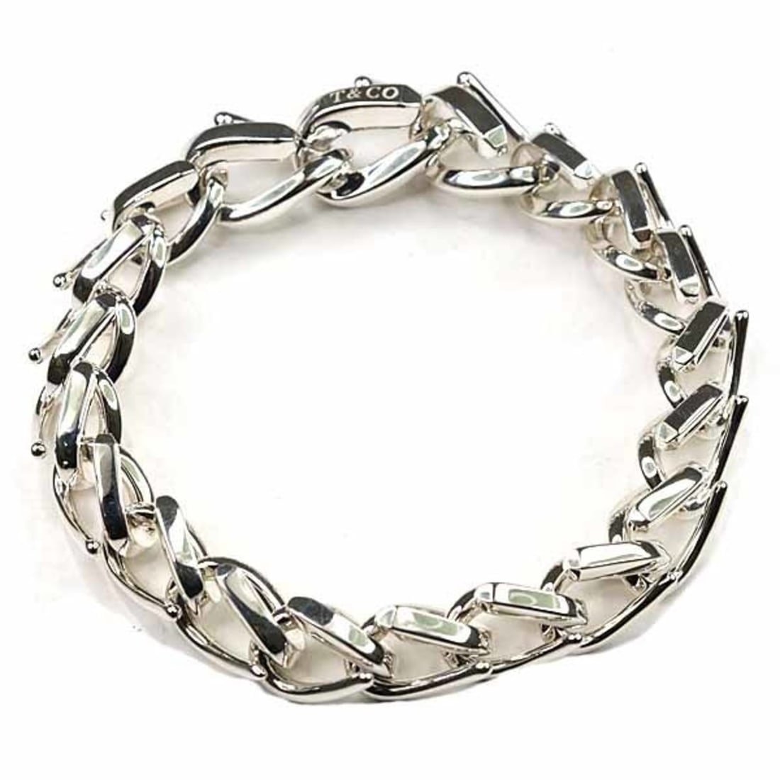TIFFANY&Co. Tiffany Forge Medium Link Bracelet 72548507 High Polish Sterling Silver Ag925 A: --- Catalog ---Category: SizeLength: 15.9cm / 6.25''Category: DesignType: Link braceletColor: SilverGender: Women,MenMaterial: Silver 925Category: GeneralMPN: 72548507Brand: Tiffany--- Item List ---Se