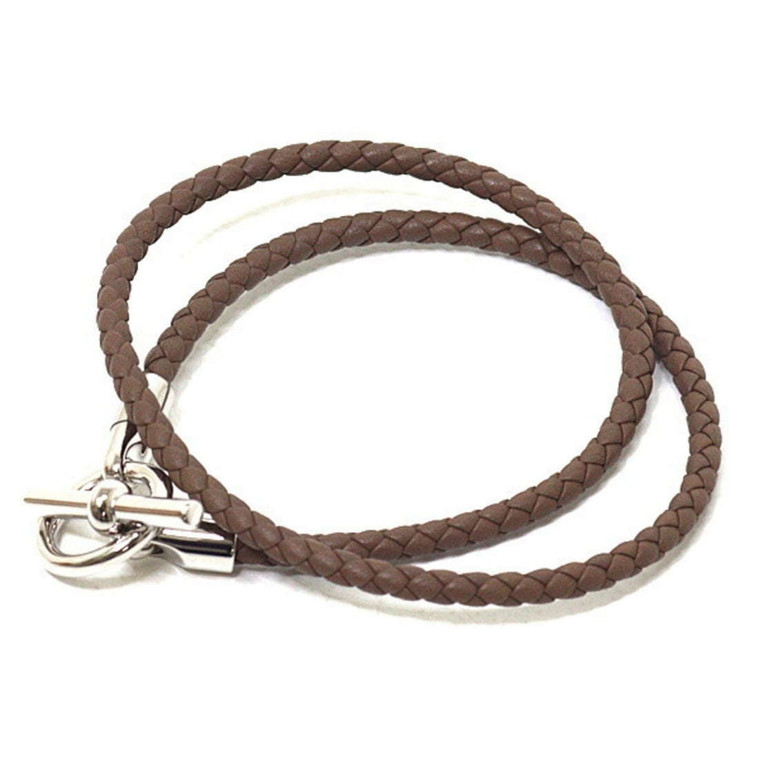 Hermes HERMES Leather Bracelet Glenan Double Tour Etoupe (1 of 10)