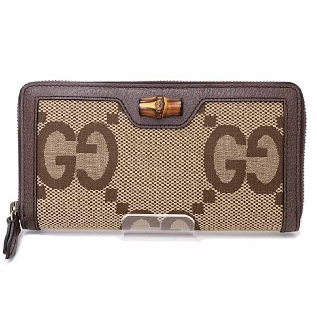 Gucci Jumbo GG Bamboo Round Long Wallet 658634 Beige Brown (1 of 8)