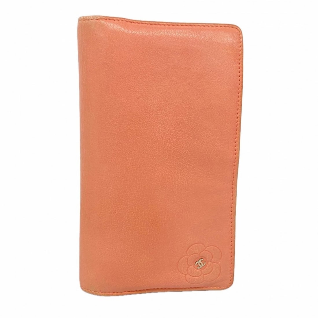 Chanel long wallet, Camellia design, leather, pink, women's.: --- Catalog ---Category: SizeSize (HxWxD): 18cm x 10.5cm x 2cm / 7.08'' x 4.13'' x 0.78''Category: DesignType: Long wallet (bi-fold)Color: PinkGender: WomenMaterial: Leather Category: GeneralBrand: Ch