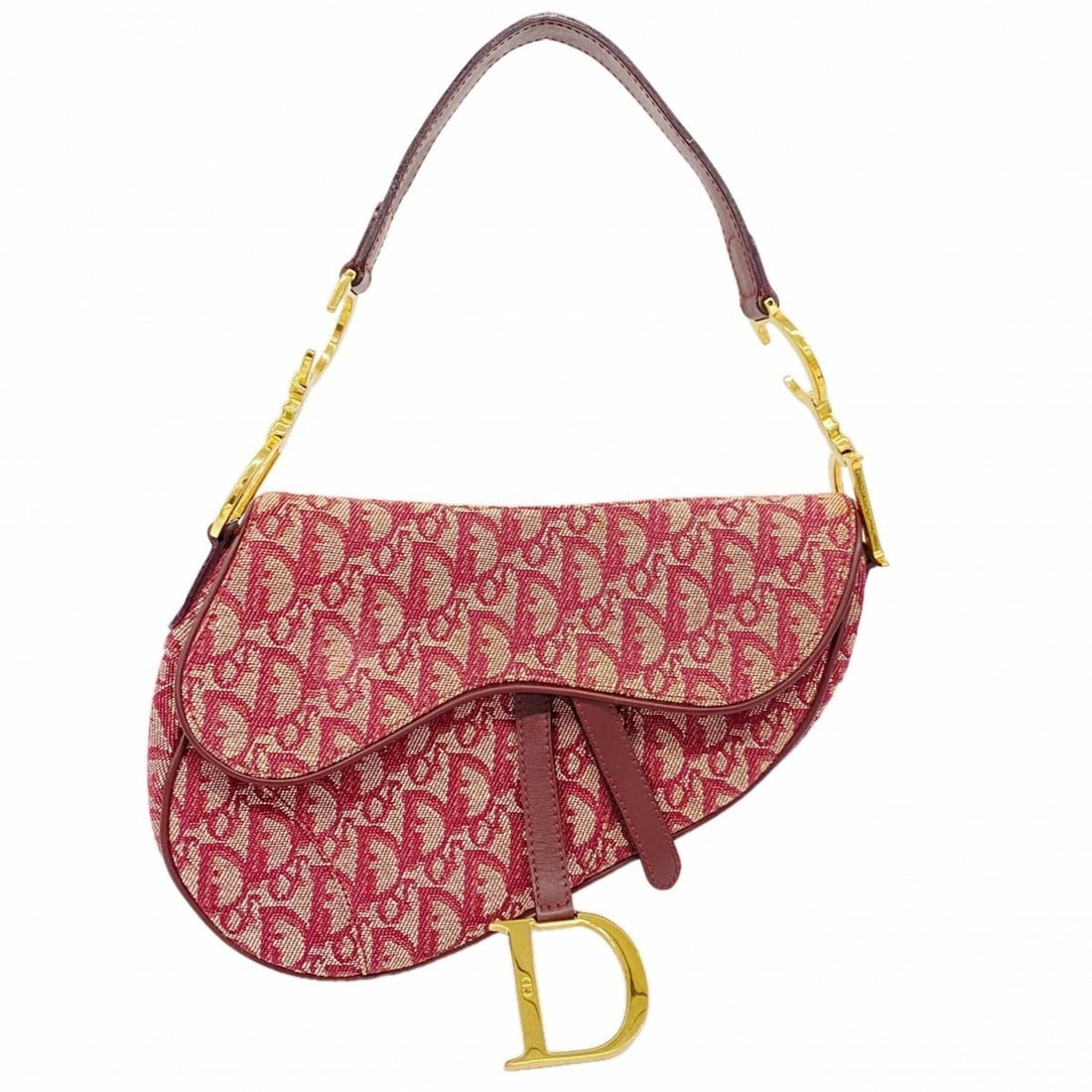 Christian Dior Trotter Saddle Bag Shoulder Bag, Canvas, Red, Women's: --- Catalog ---Category: SizeSize (HxWxD): 19cm x 27cm x 7.5cm / 7.48'' x 10.62'' x 2.95''Category: DesignType: Saddle bag, Shoulder bagColor: Red colorGender: WomenMaterial: Canvas Hardware Color: Go