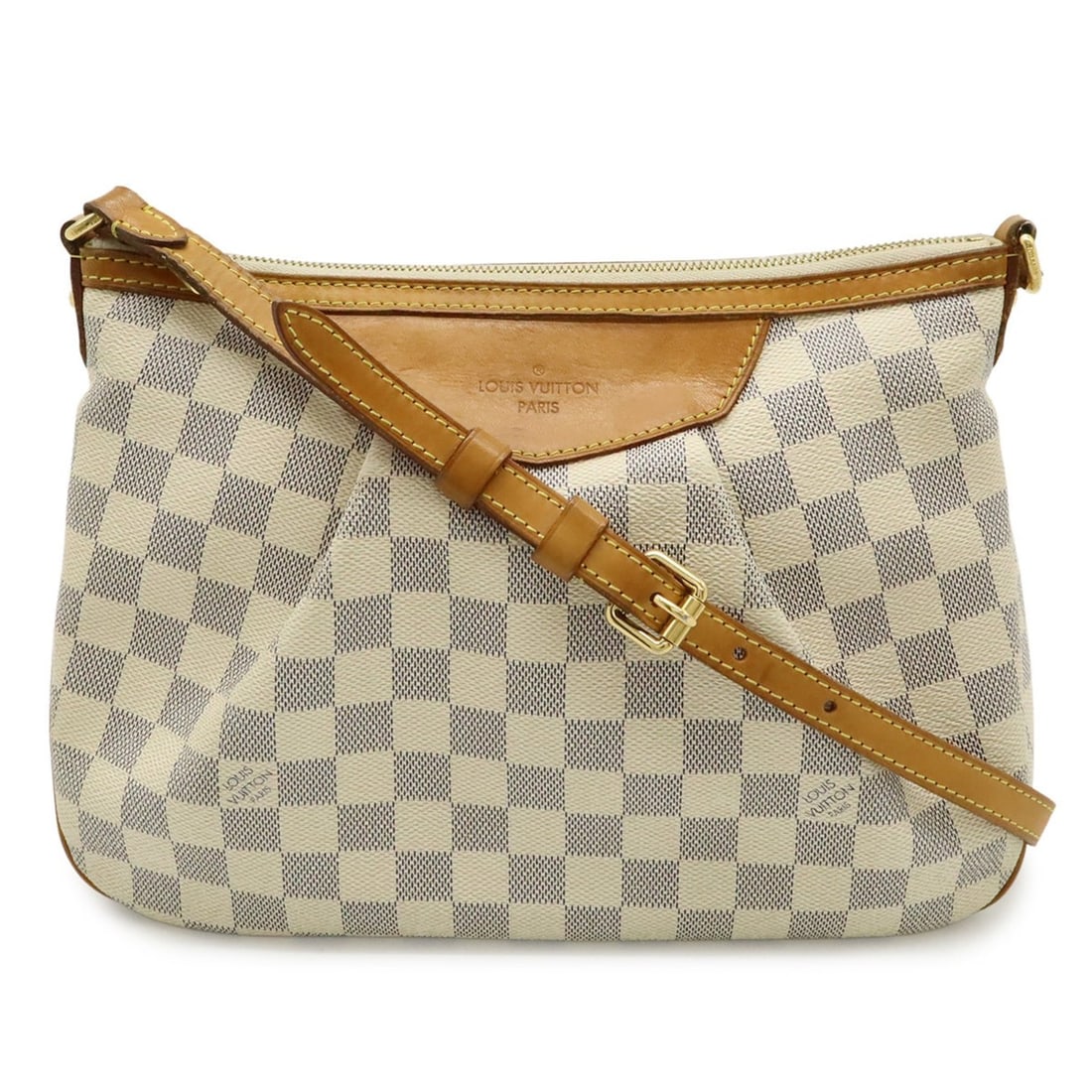 LOUIS VUITTON Damier Azur Siracusa PM Shoulder Bag N41113: --- Catalog ---Category: SizeSize (HxWxD): 23cm x 30cm x 9cm / 9.05'' x 11.81'' x 3.54''Category: DesignType: Shoulder bagColor: Damier Azur, IvoryGender: WomenMaterial: Damier Azur Category: GeneralM