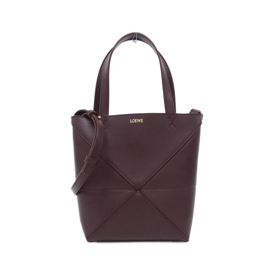 Loewe Puzzle Fold Mini Tote A657V25X01 Handbag: --- Catalog ---Category: SizeSize (HxWxD): 20cm x 24cm x 9cm / 7.87'' x 9.44'' x 3.54''Category: DesignType: HandbagColor: Brown, BurgundyGender: WomenMaterial: Leather Leather/Fur Type: CalfskinCateg