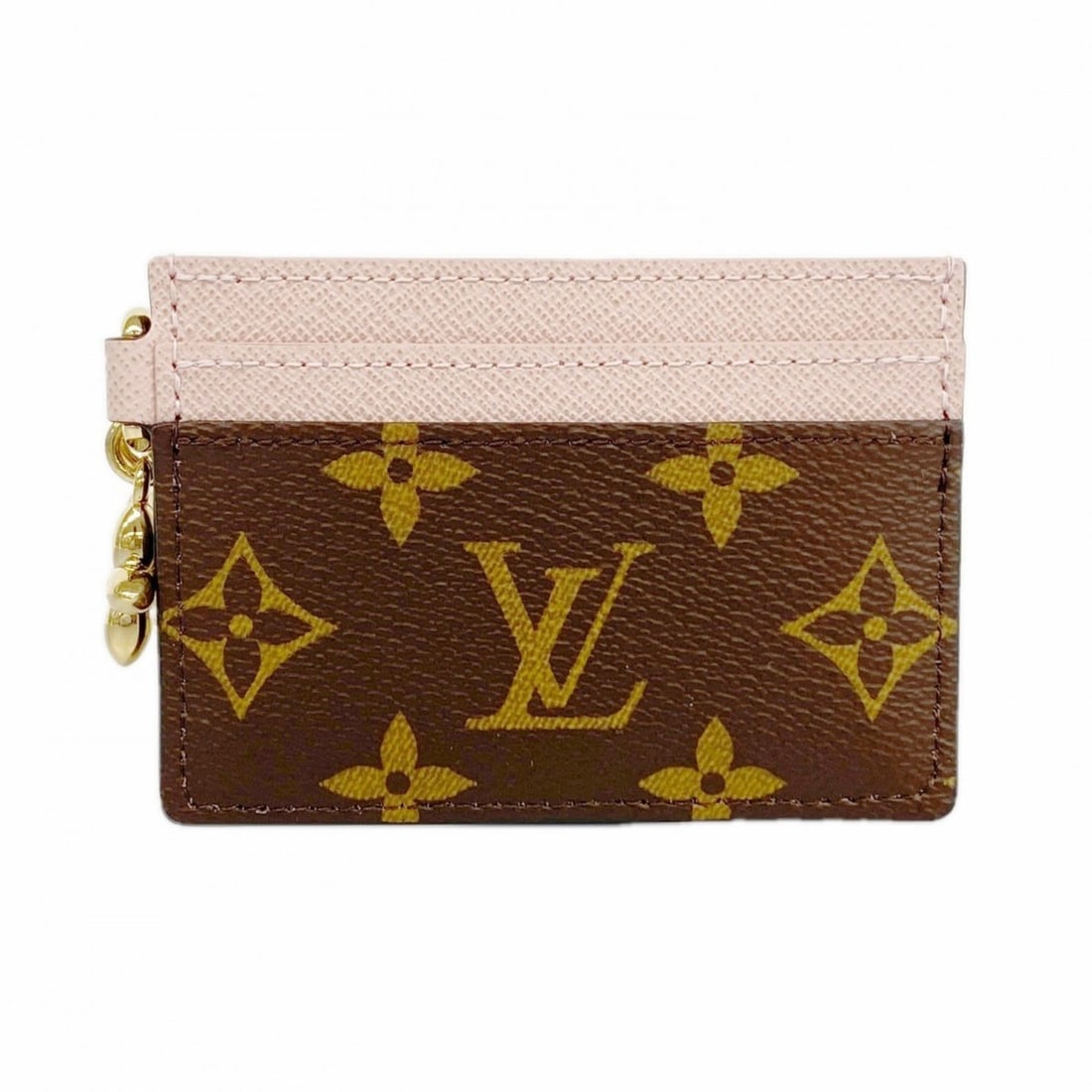 Louis Vuitton Business Card Holder/Card Case, Monogram Portecarte LV Charm, M82739, Brown Rose: --- Catalog ---Category: DesignType: Card caseColor: Brown, Rose ballerineGender: WomenCategory: GeneralMPN: M82739Brand: Louis VuittonCategory: Physical PropertiesSize (HxWxD): 7.5cm x 10.5cm x 5mm /