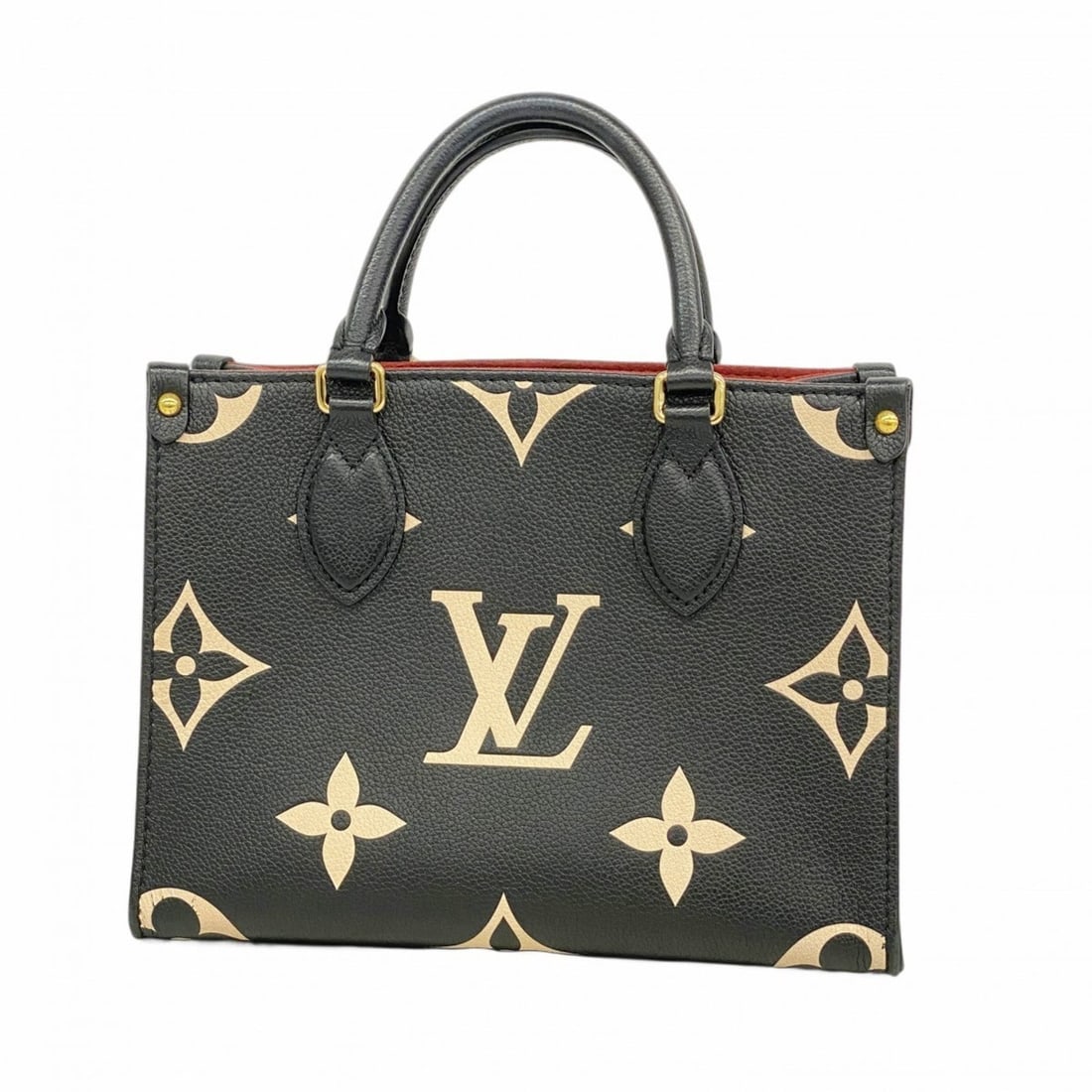 Louis Vuitton Monogram Empreinte Bicolor OnTheGo PM Handbag M45659 Black Beige Women's (1 of 11)