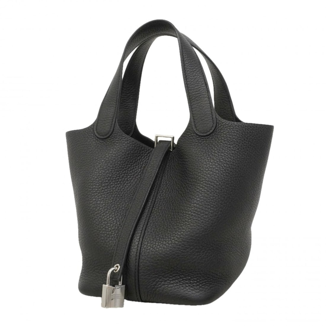 Hermes Picotin Lock PM handbag, Taurillon Clemence leather, black, U stamp, women's. (1 of 16)