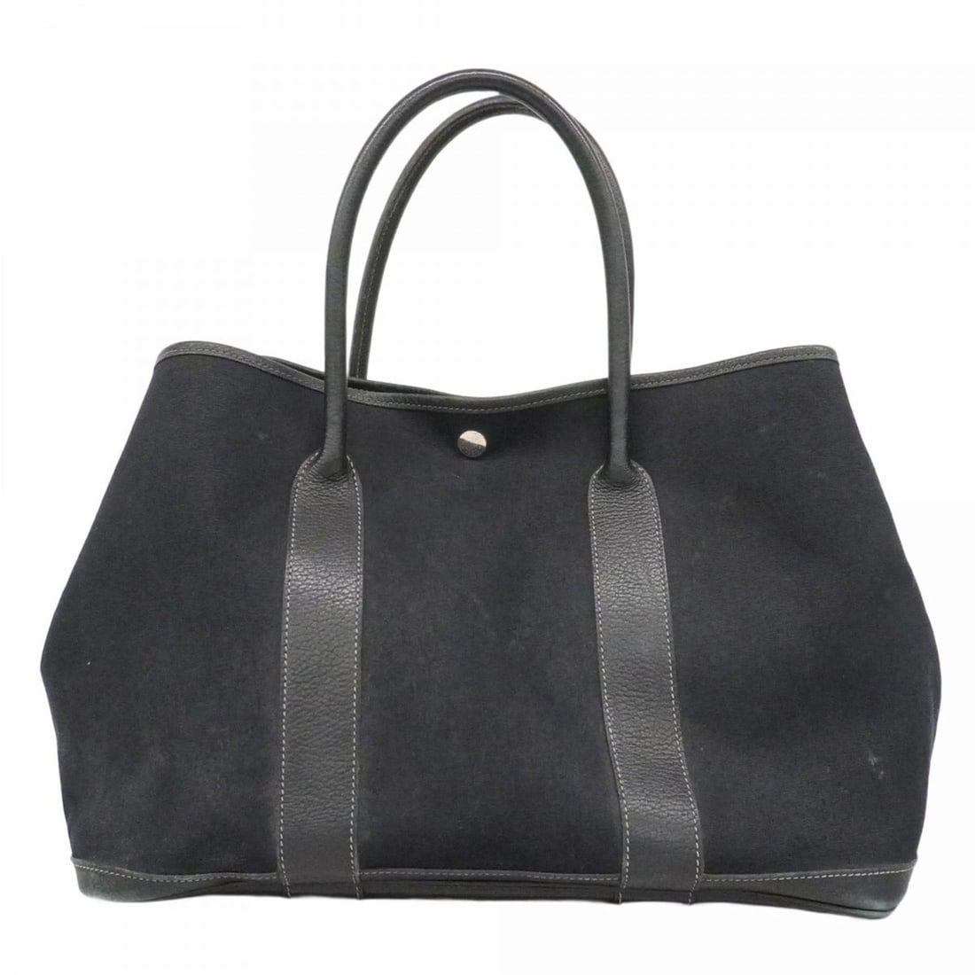 Hermes Garden PM Tote Bag, Toile Officier, Black, ?I stamp, Women's: --- Catalog ---Category: SizeSize (HxWxD): 26cm x 36cm x 17cm / 10.23'' x 14.17'' x 6.69''Category: DesignType: Tote bagColor: BlackGender: WomenMaterial: Toile officier Hardware Color: SilverCategory