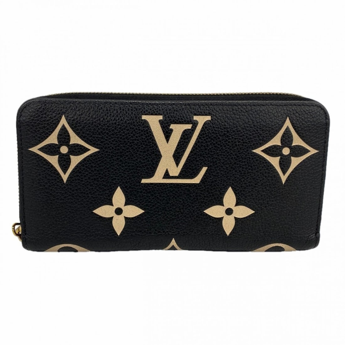 Louis Vuitton Monogram Empreinte Bicolor Zippy Wallet M80481 Black Beige Women's Long (1 of 17)