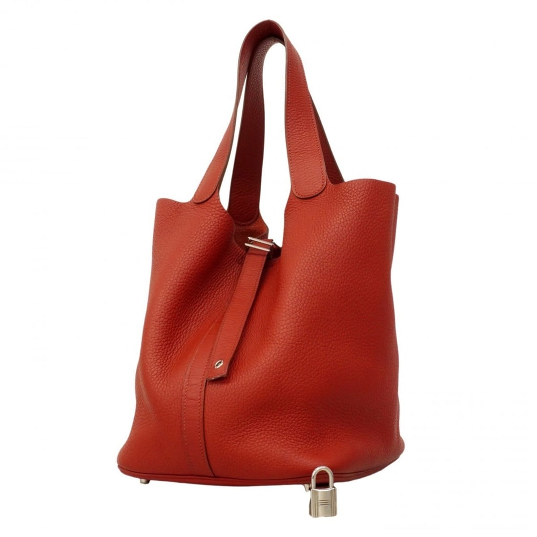 Hermes Picotin Lock GM handbag, Taurillon Clemence leather, Rouge Casaque, T stamp, women's.: --- Catalog ---Category: SizeSize (HxWxD): 26.5cm x 21cm x 26.5cm / 10.43'' x 8.26'' x 10.43''Category: DesignType: HandbagColor: Rouge casaqueGender: WomenMaterial: Taurillon clemence leather Hardwar