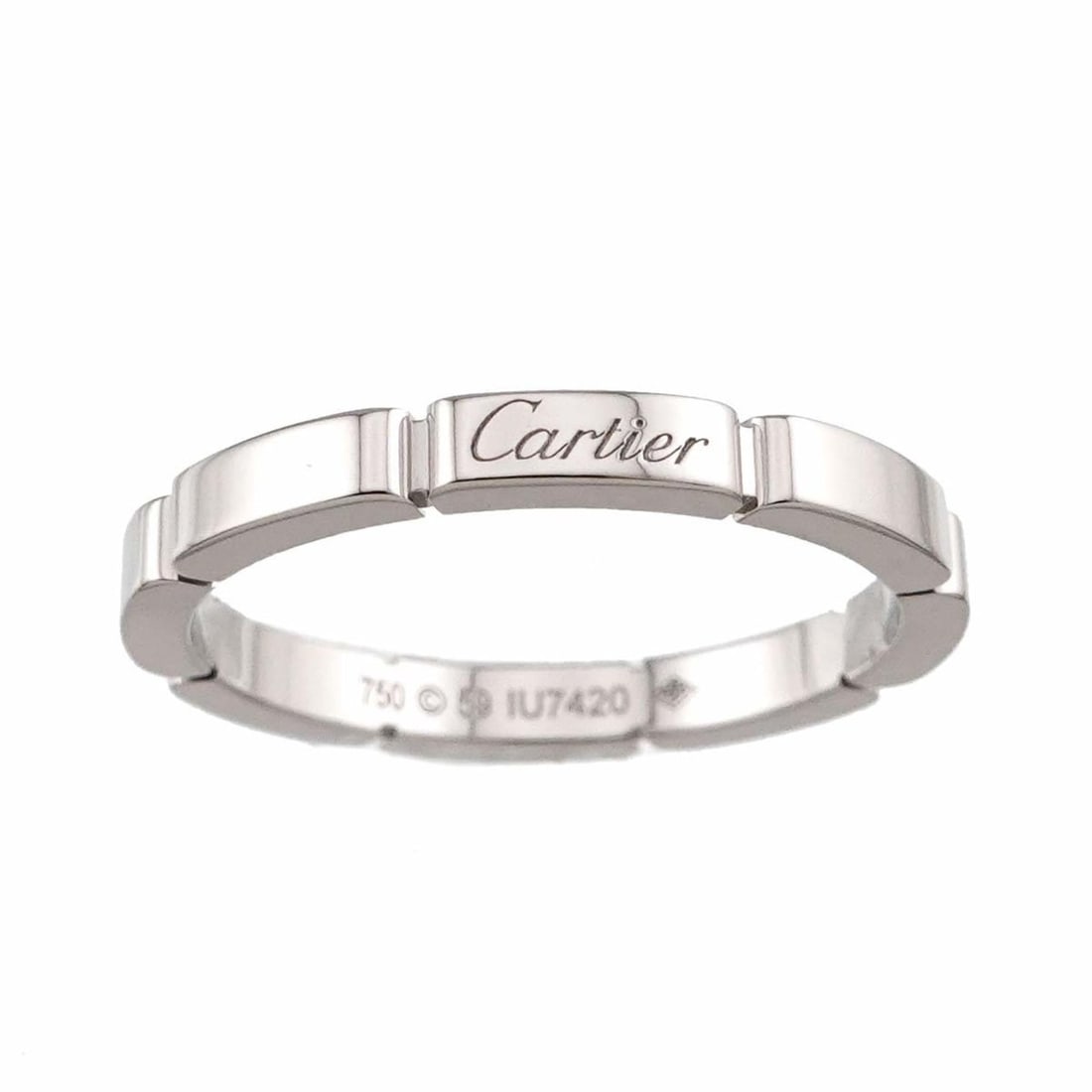 Cartier Maillon Panthère Ring #59, 18K White Gold (750): --- Catalog ---Category: SizeJP Size: 19US Size: 9.5Category: DesignType: Band ringColor: SilverGender: WomenMaterial: White gold (18K)Category: GeneralBrand: Cartier--- Item List ---Section: Conditio