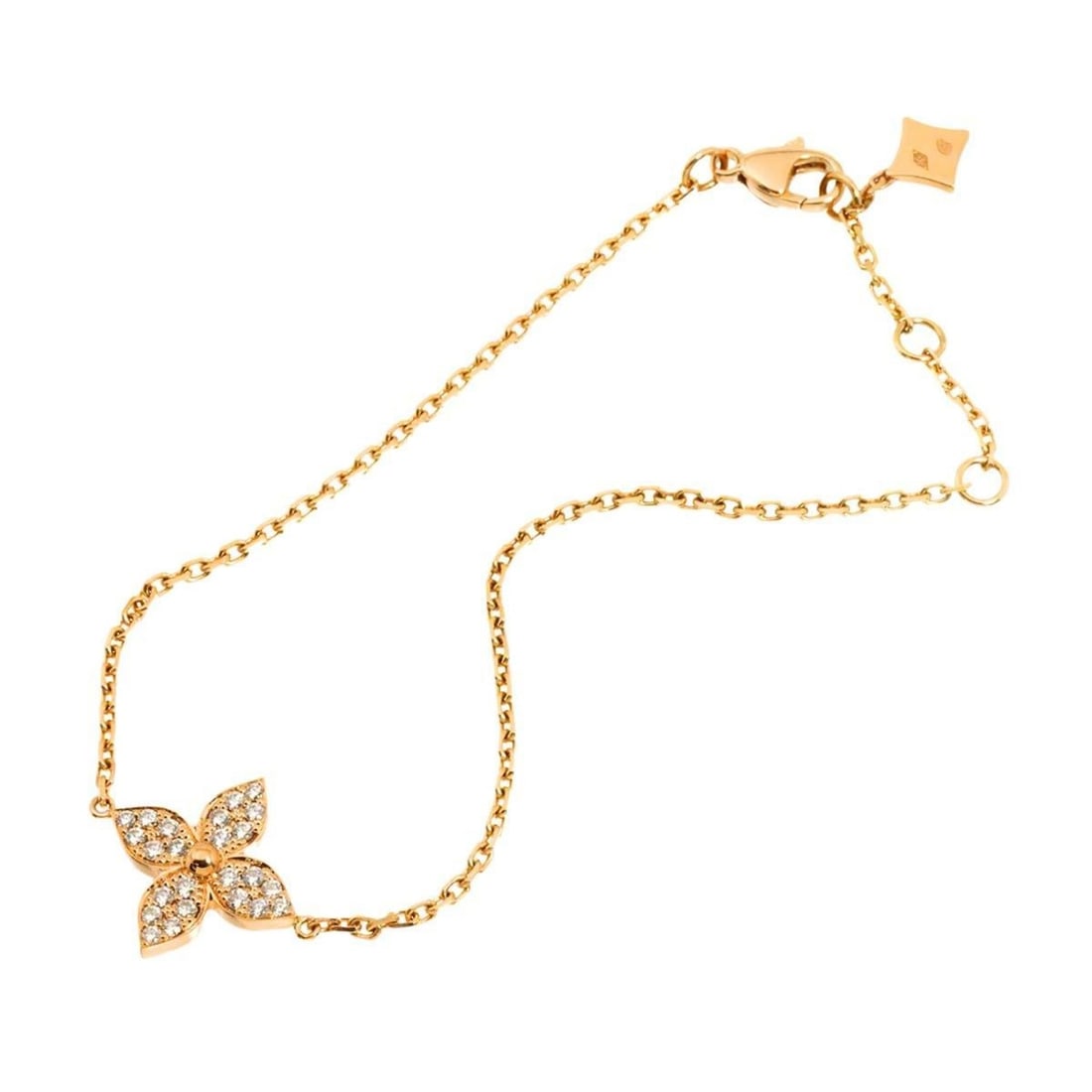 Louis Vuitton Star Blossom Diamond Bracelet, 17.5cm, 18K PG Pink Gold 750.: --- Catalog ---Category: SizeLength: 14cm / 5.51''Category: DesignType: Charm braceletGender: WomenMaterial: Pink gold (18K)Category: GeneralBrand: Louis Vuitton--- Item List ---Section: ConditionRank