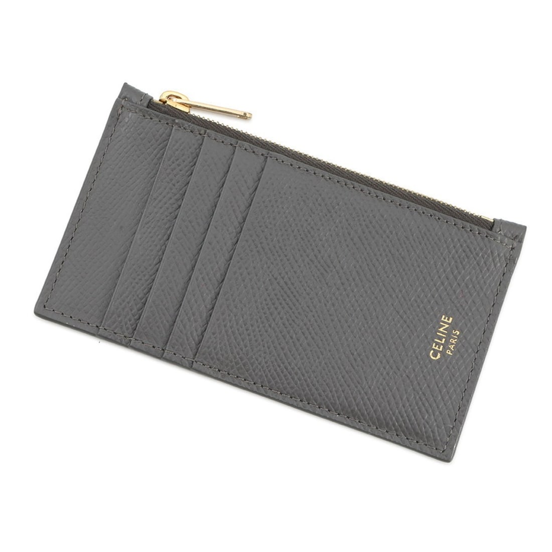 Celine business card holder/card case, zippered holder, calf leather, 10B683BEL CELINE case WALLET: --- Catalog ---Category: DesignType: Card caseColor: GrayGender: Women,MenClosure: ZipperMaterial: Leather Leather/Fur Type: CalfskinCategory: GeneralBrand: CelineCountry of Origin: ItalyCategory: Phy