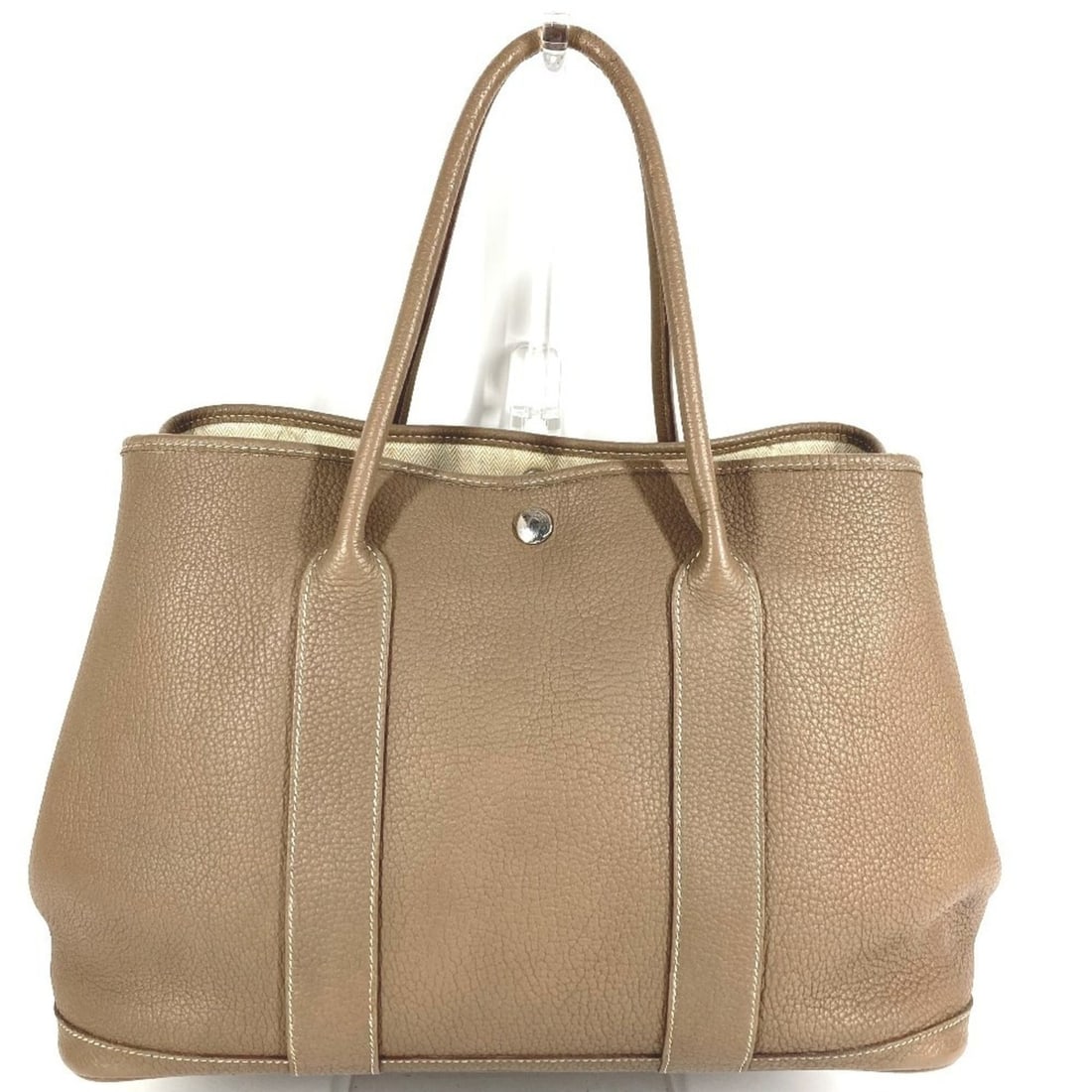 HERMES Garden Party 36 PM - Handbag, Shoulder Bag, Tote Bag Negonda Leather Etoupe Beige Men's &: --- Catalog ---Category: SizeSize (HxWxD): 25cm x 36cm x 17cm / 9.84'' x 14.17'' x 6.69''Category: DesignType: Handbag, Shoulder bag, Tote bagColor: Beige, Etoupe grayGender: Men,WomenMaterial: Negond