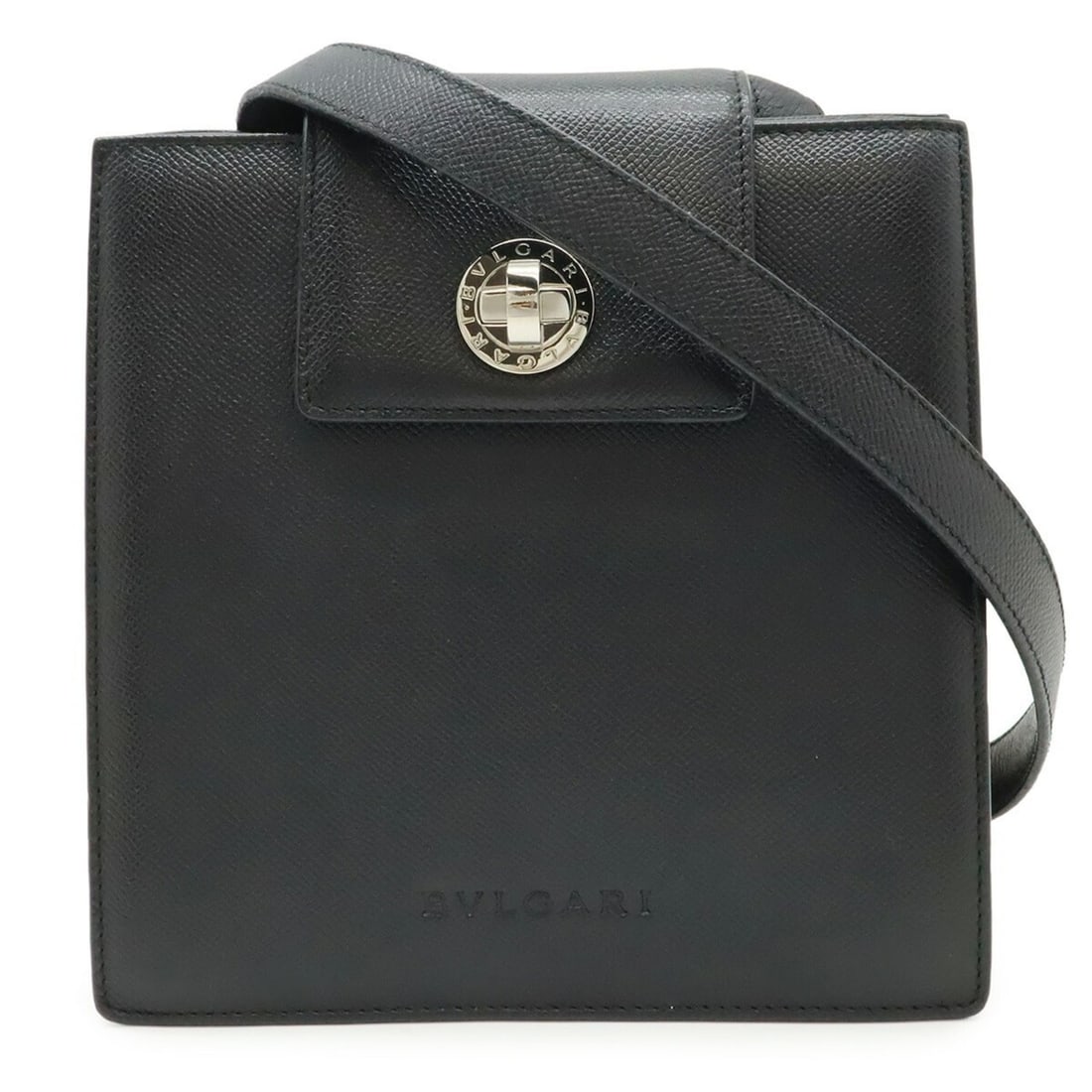 BVLGARI Bulgari Turnlock Shoulder Bag, Embossed Leather, Black, 37628: --- Catalog ---Category: SizeSize (HxWxD): 20cm x 20cm x 10cm / 7.87'' x 7.87'' x 3.93''Category: DesignType: Shoulder bagColor: BlackGender: WomenMaterial: Leather Category: GeneralMPN: 37628Brand: B
