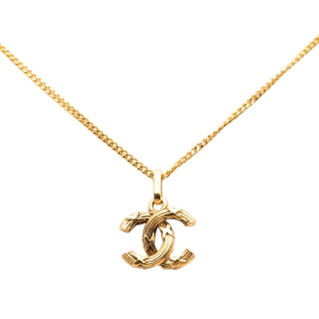 Chanel Coco Mark Pendant Necklace, Gold Plated, Women's CHANEL: --- Catalog ---Category: SizePendant Size: 11.8mm x 15mm / 0.46'' x 0.59''Neck Circumference: 40 cm / 15.74''Category: DesignColor: GoldGender: WomenMaterial: Gold platingPendant Type: PendantNecklace