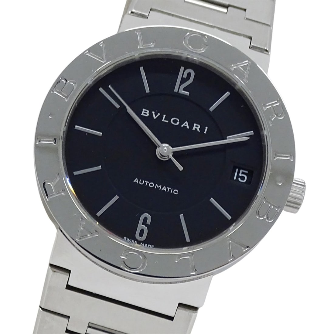 Bulgari BVLGARI Boys' Watch, Brand: Date Automatic AT Stainless Steel SS BB33SS Silver Black: --- Catalog ---Category: SizeWrist Size: 18cm / 7.08''Case Diameter: 33mm / 1.3''Category: DesignType: WristwatchGender: BoysColor (Dial): BlackMaterial (Band): Stainless steelMaterial (Case): Stainle