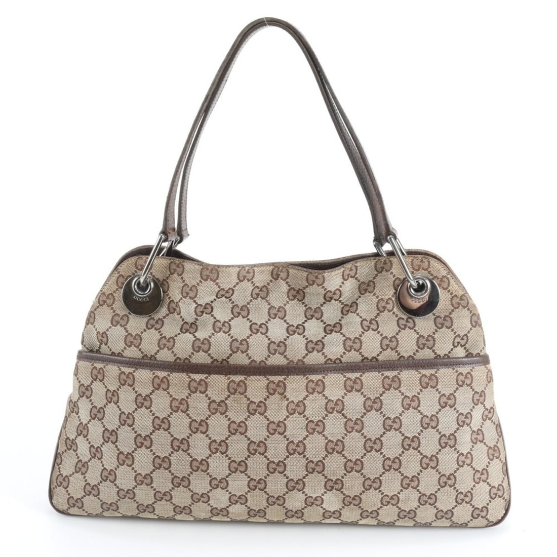 Gucci GG Canvas 121023 Leather Tote Bag Shoulder Handbag Brown Women's: --- Catalog ---Category: SizeSize (HxWxD): 23cm x 40cm x 7cm / 9.05'' x 15.74'' x 2.75''Handle Length: 50cm / 19.68''Category: DesignType: Handbag, Shoulder bag, Tote bagColor: BrownGender: WomenMater